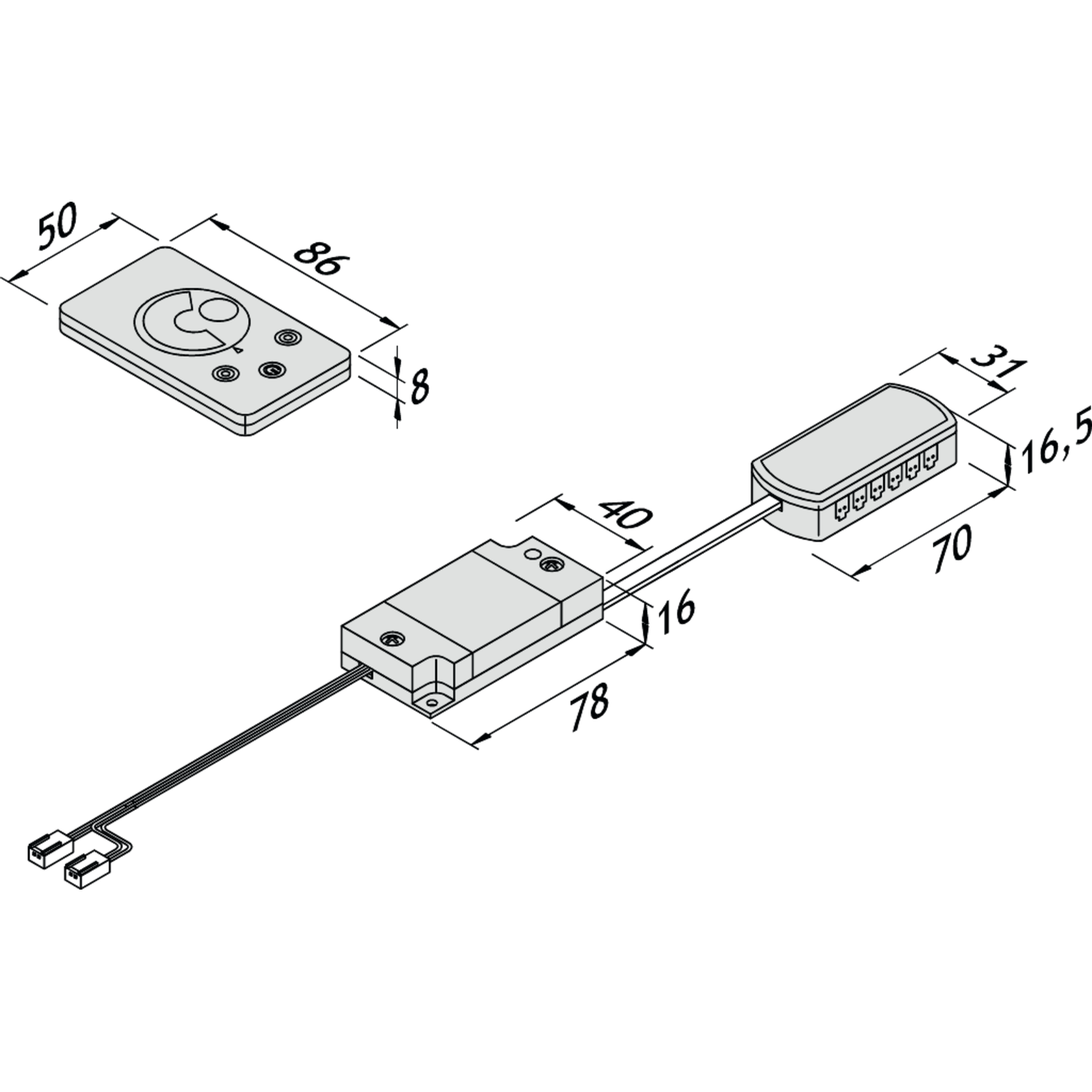 Hera dim-controller 24V 80W noir 