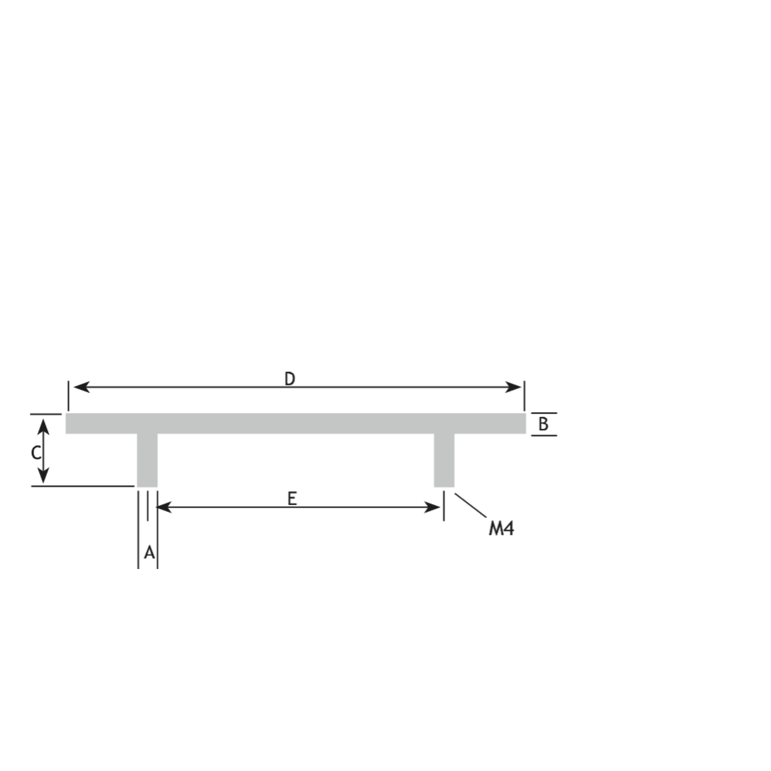 Poignee d.12mm l.1180mm (1130) alu 