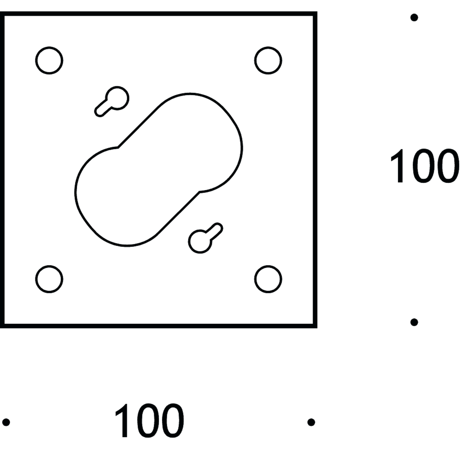 Rond 2.0 - boîte prise sol support niveau simple 
