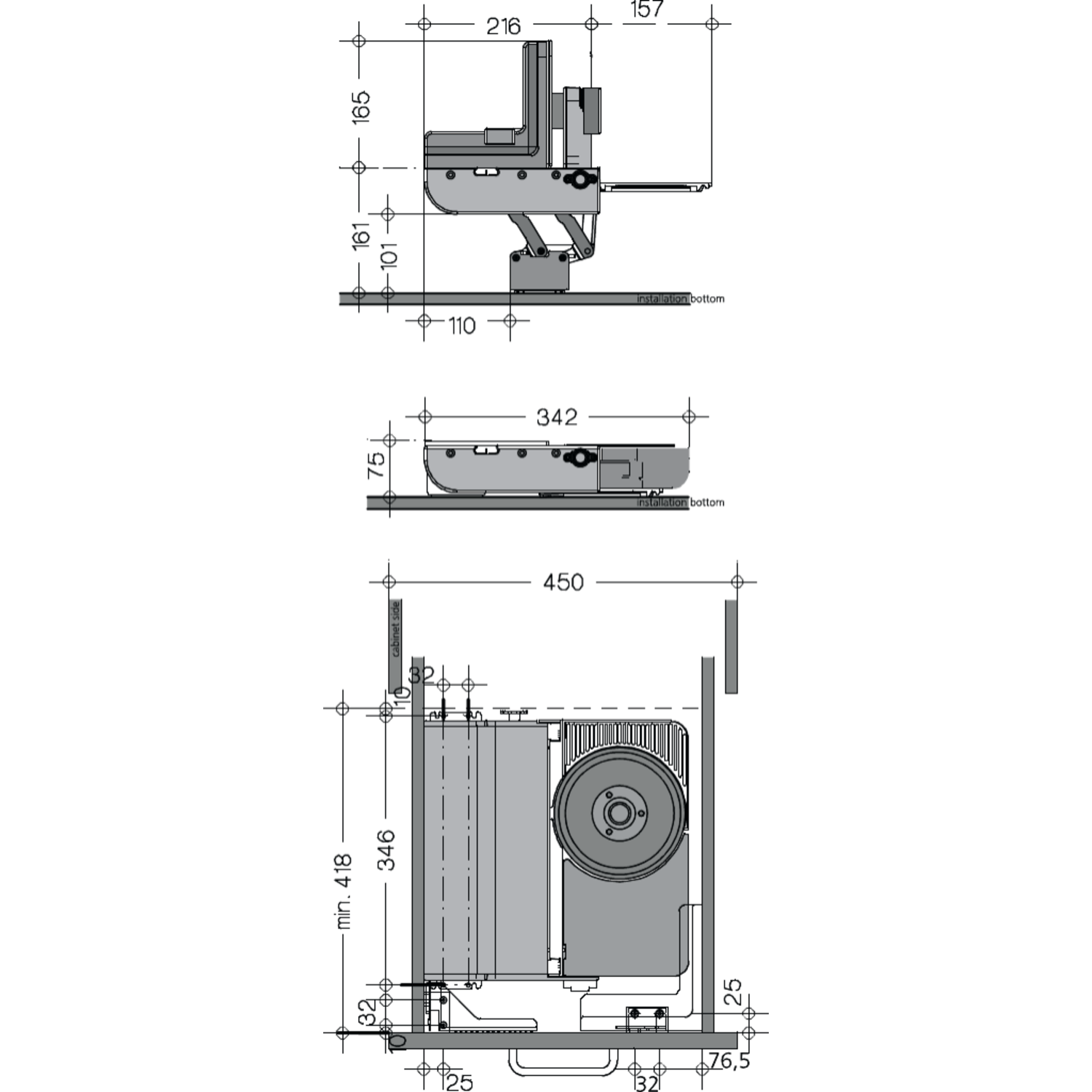 Ritter allessnijder electrisch BFS 62 S links inbouw