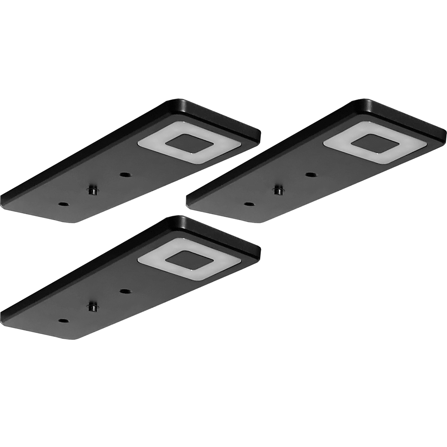 Set 3 led roeled 3W 4000K 12V zwart-centrale schakelaar - konvertor