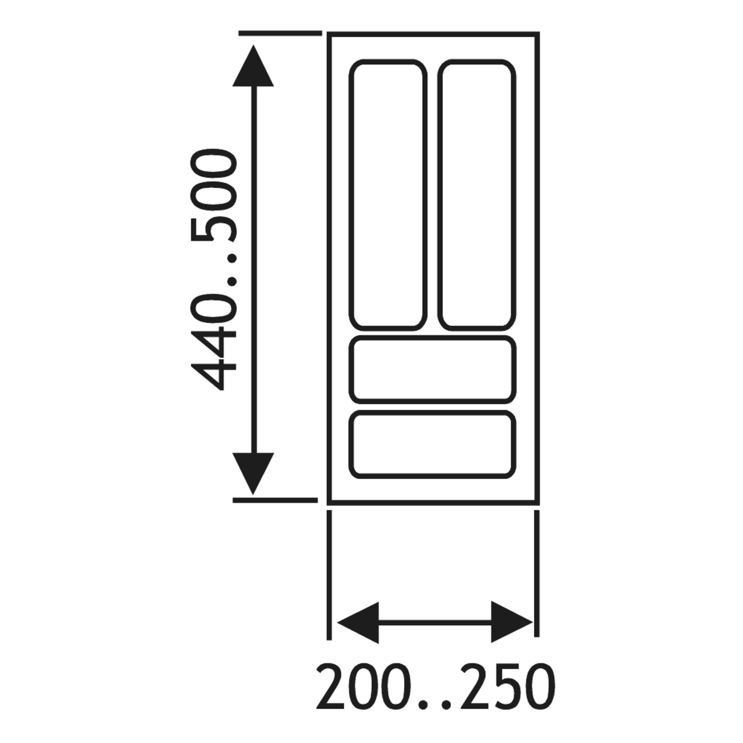 Inleglade b200-250 d441-500 2,5mm wit