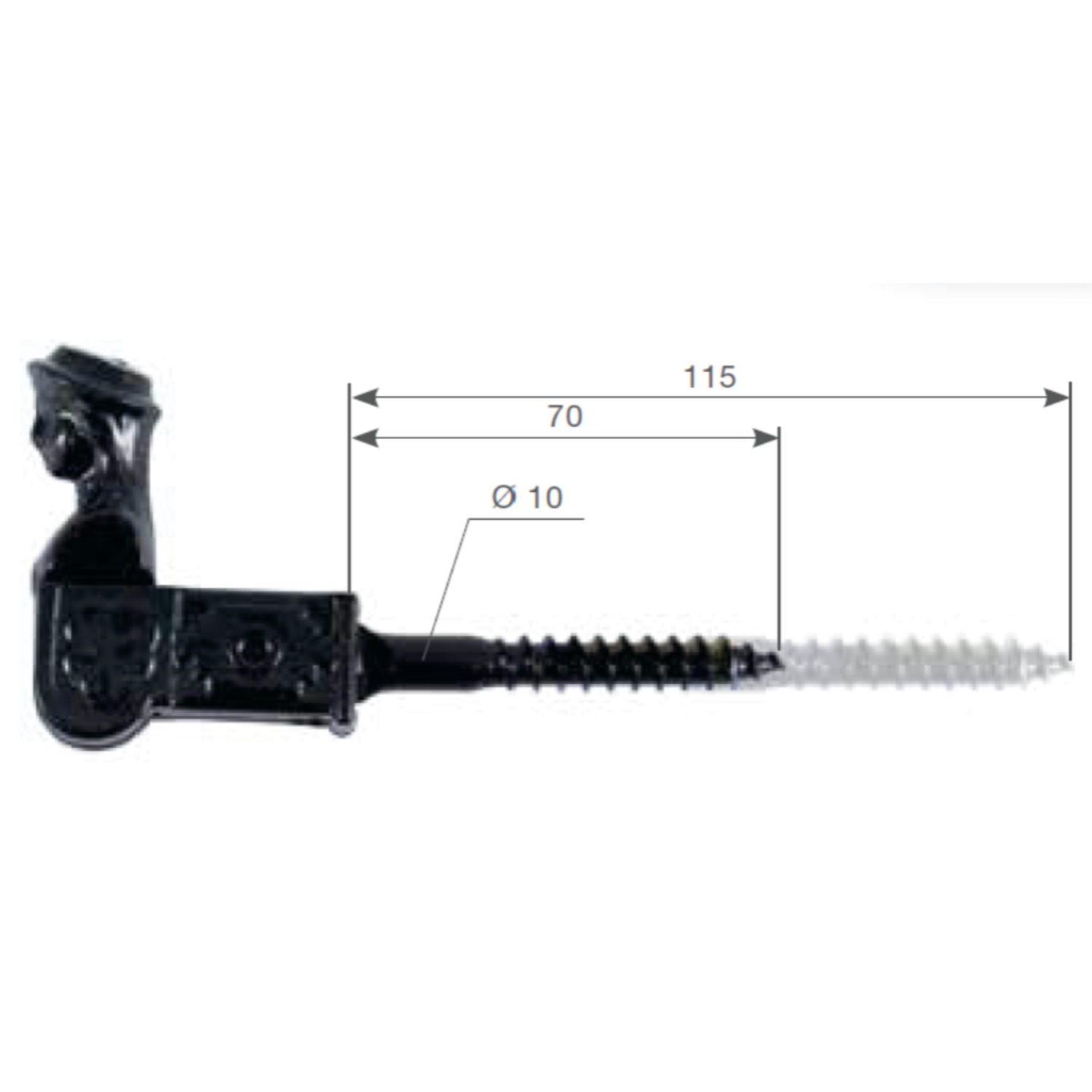 Arrêt de volet 0116 gm noir plastique 
