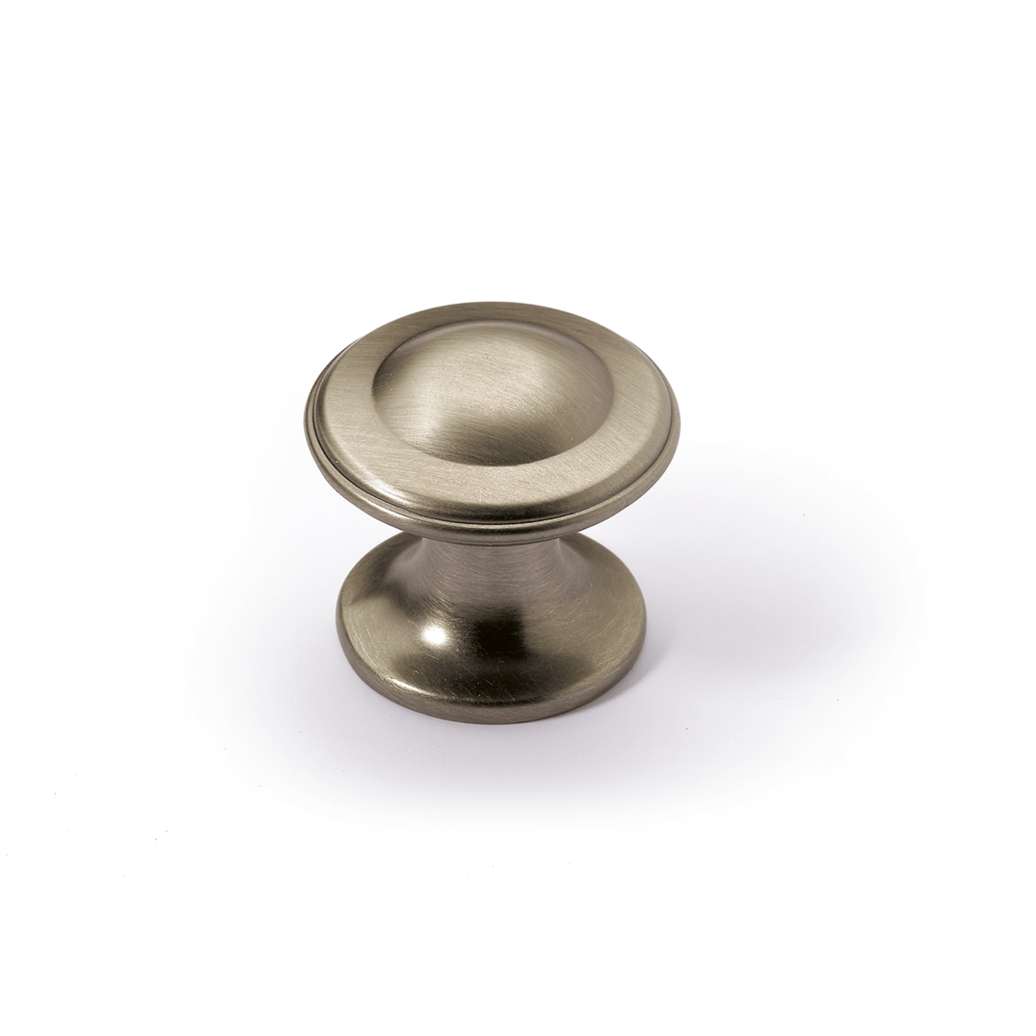 Knop Larru, H 27 mm, ø 30 mm, Tinkleurig geborsteld