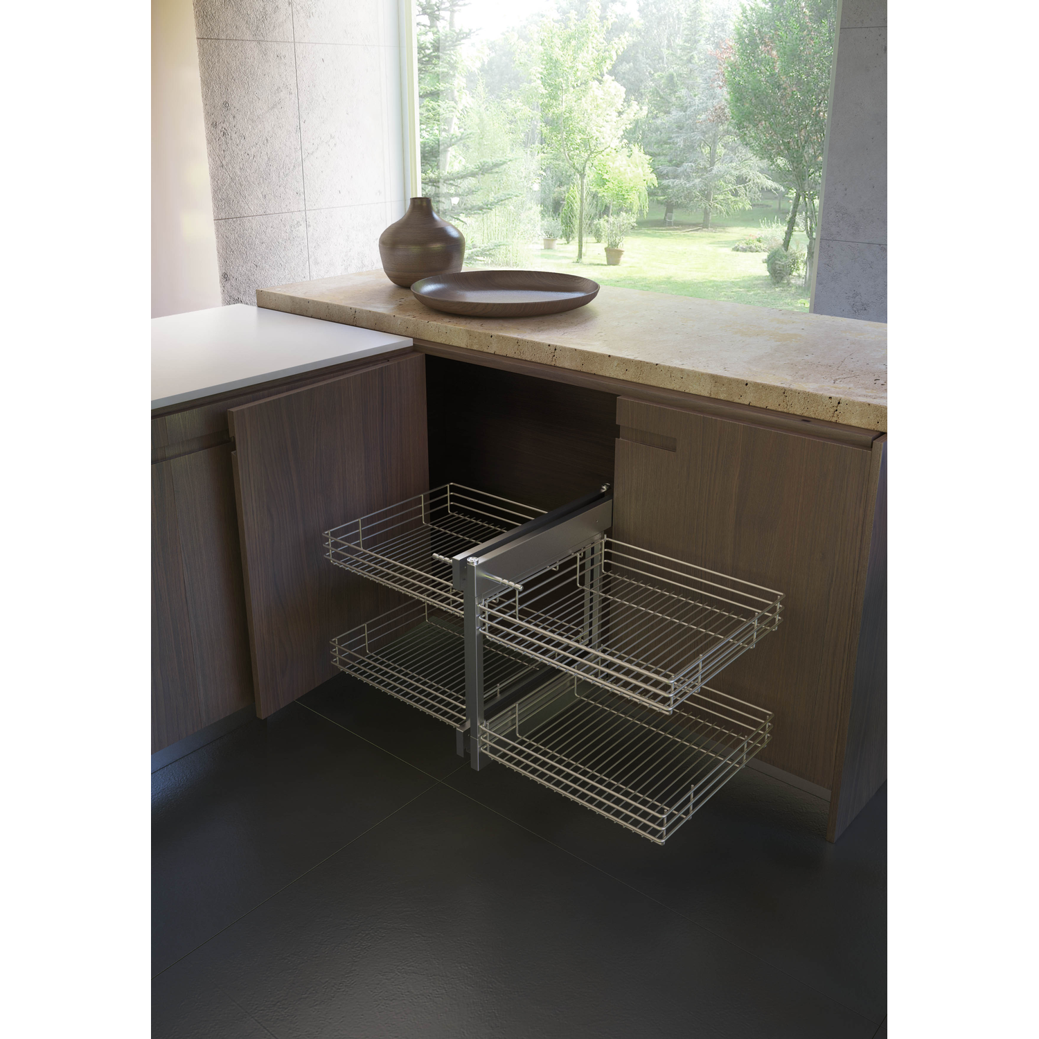 Rational corner Soft Close 450mm droite chrome 