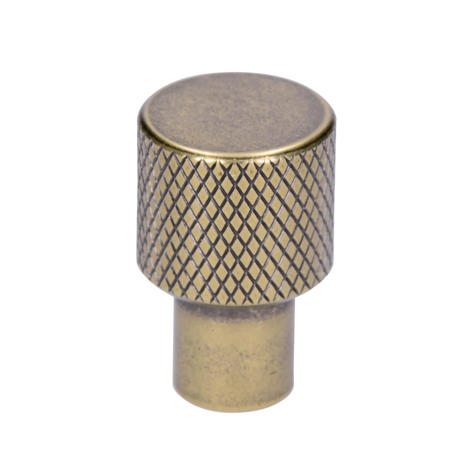Knop 16mm alu geribbeld vintage gold