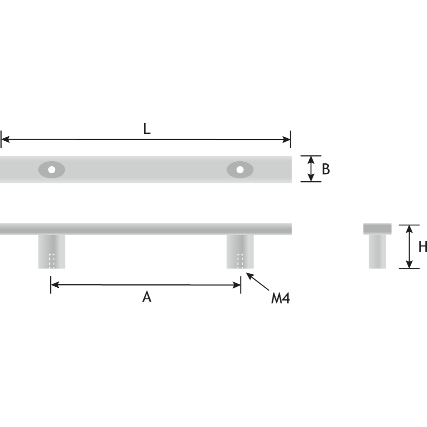 poignée  130mm chrome mat 