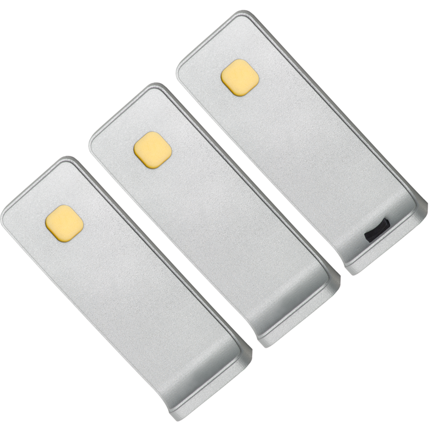 Set 3 Led reiled sous-encastré 3W 3000K look inox touch 10w avec dimmertransfo