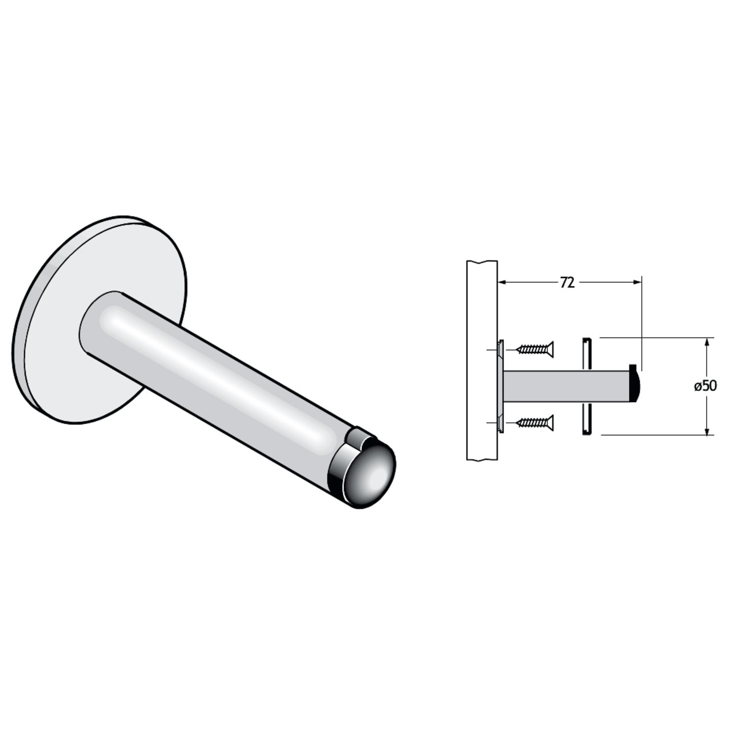 Butoir / porte-manteau pba 500-inox sat.