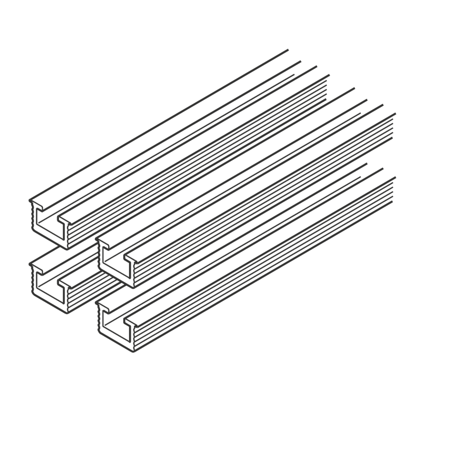 Hawa Miniroll set 4 rails 2500mm 