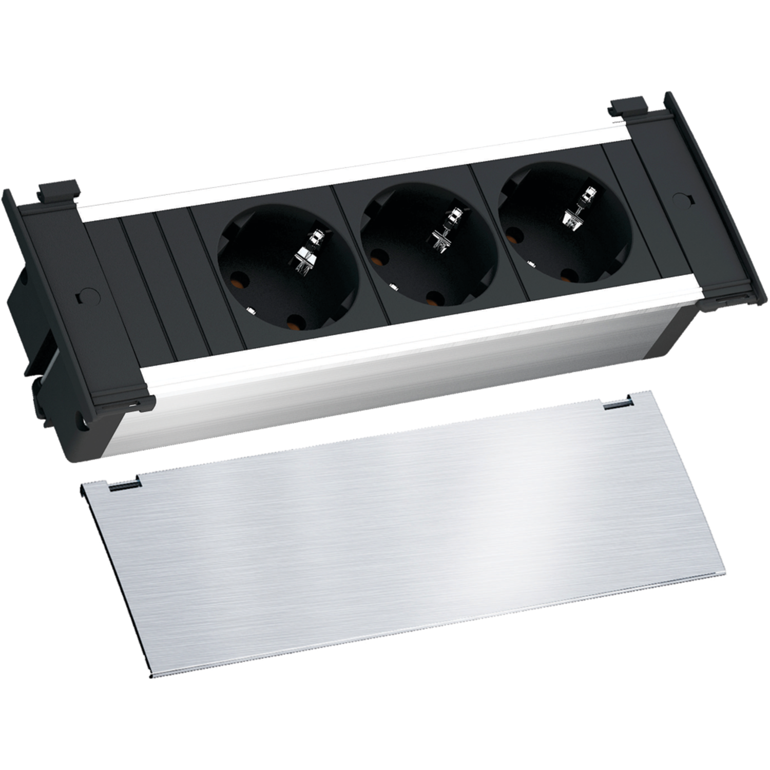 Kapsa rvs-look 3 stopcontacten d-nl-l