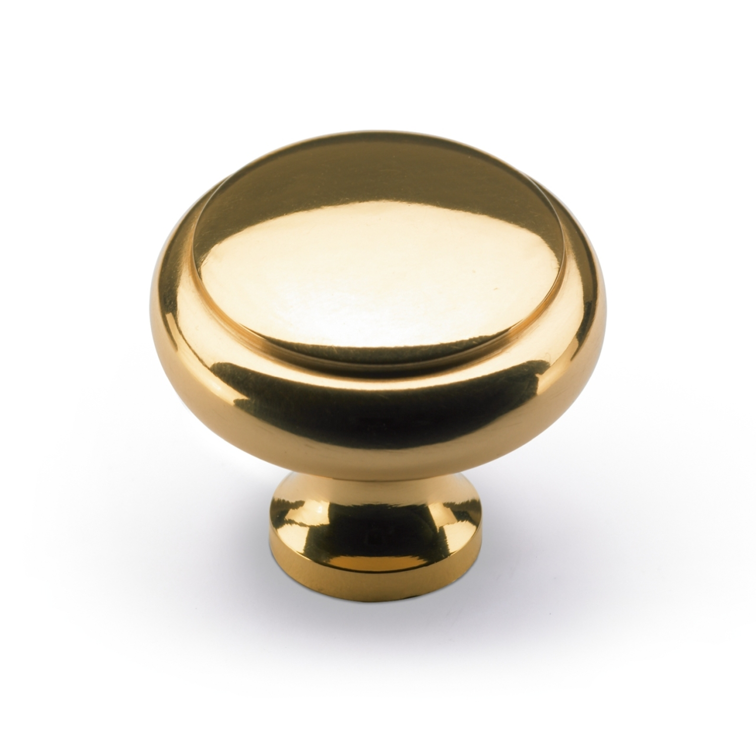 Bouton Solva, H 23 mm, ø 30 mm, aspect laiton brillant