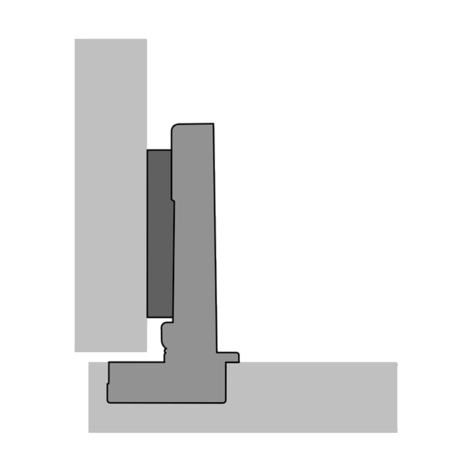 Veosys 105° - roestvrijstalen scharnier, opliggend, TH - boorbeeld 52 x 5,5 mm, voor schroefbevestiging (-)