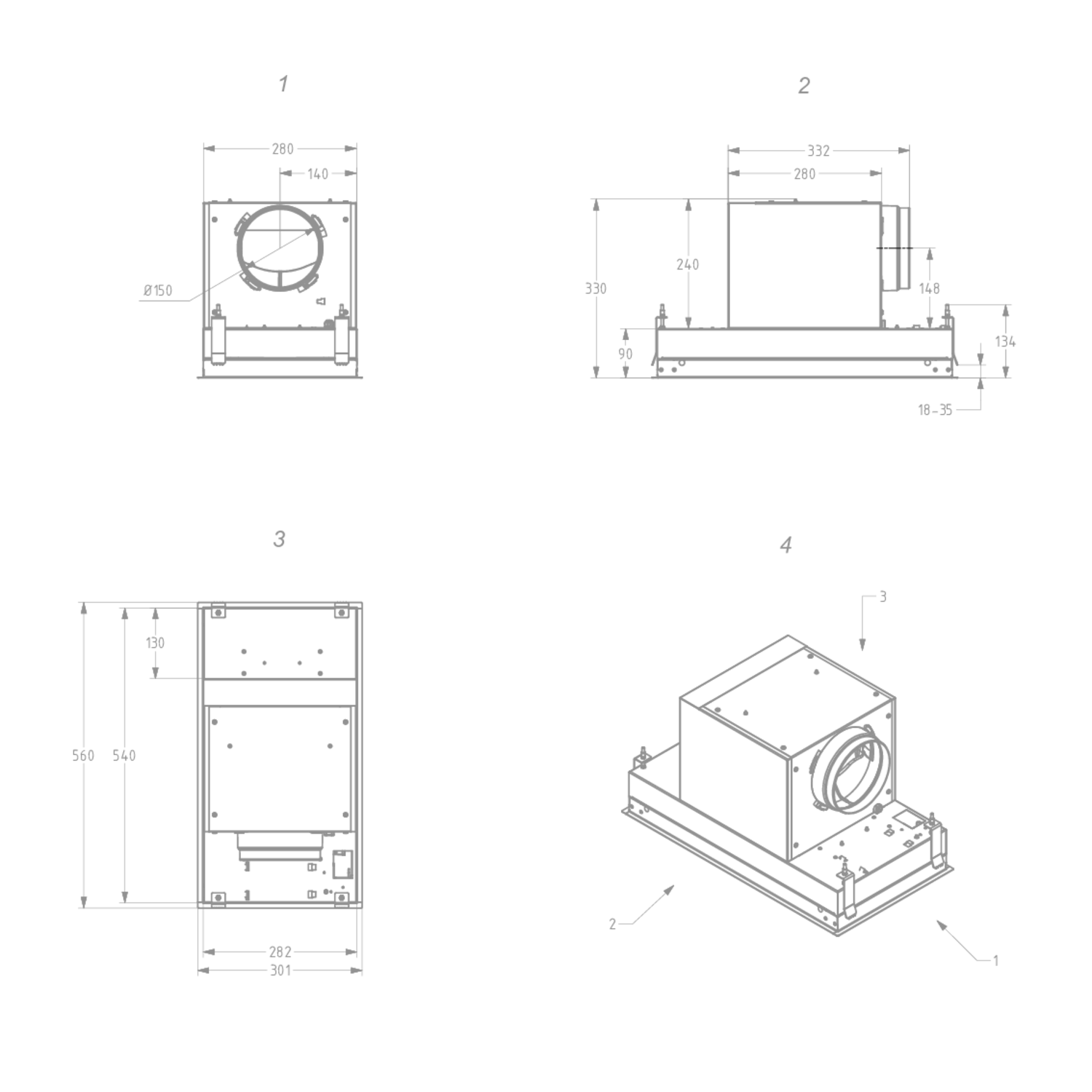 Novy Mini Pureline 60 cm wit afzonderlijke motor 54 cm
