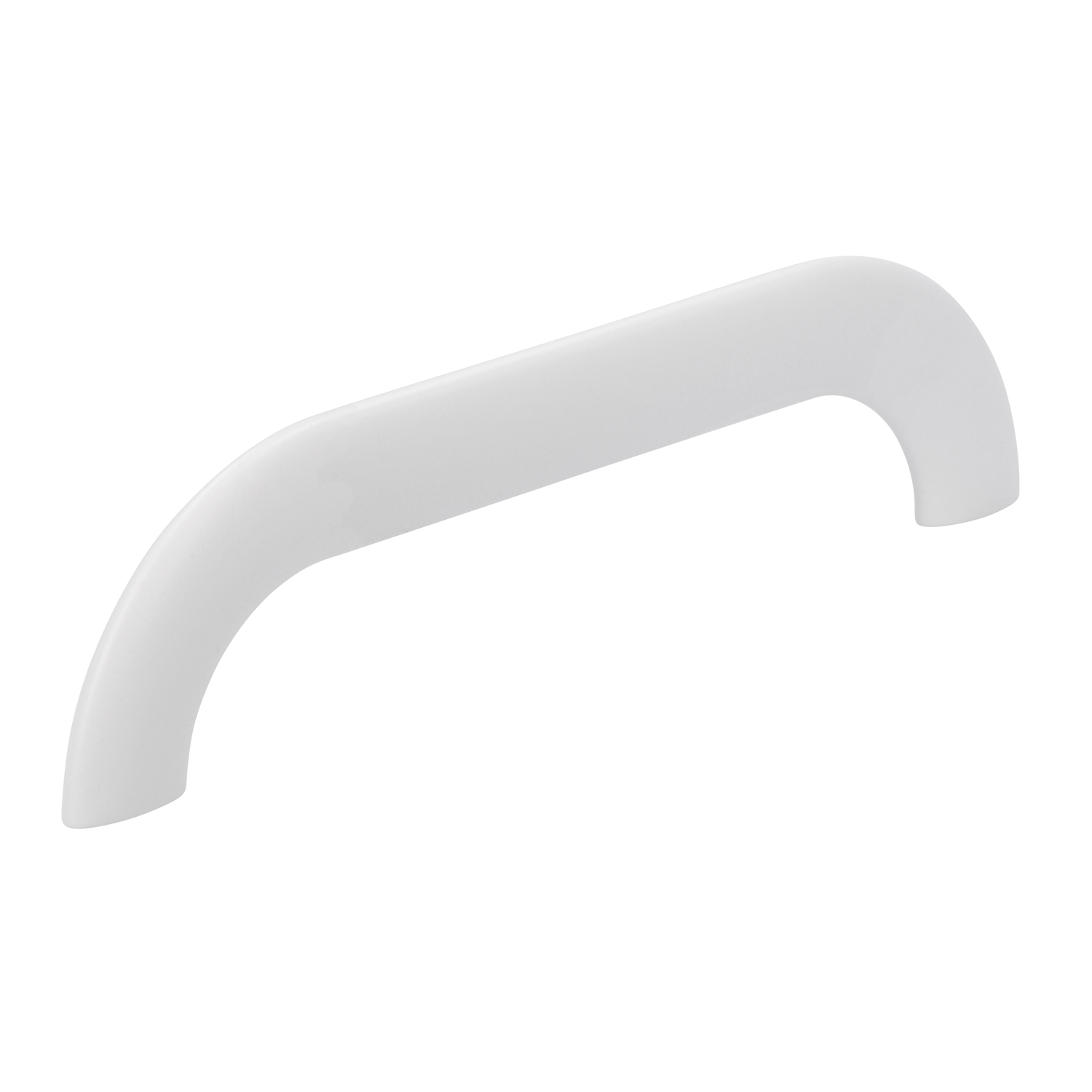 Greep gebogen ba 160mm L 180mm zamak mat wit