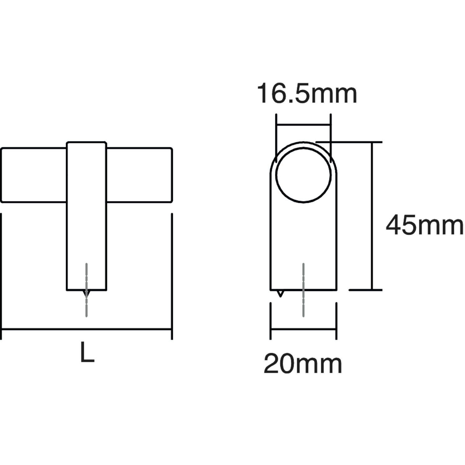 Bouton T NOBB L52 aluminium brossé laiton cava