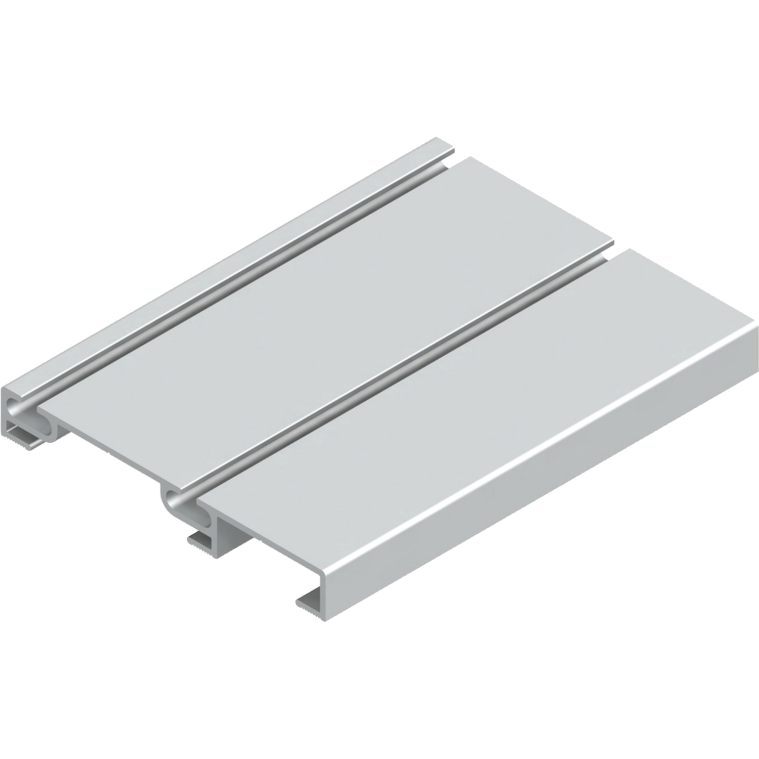 Dubbele onderrail Terra/Base 6m alu zilver