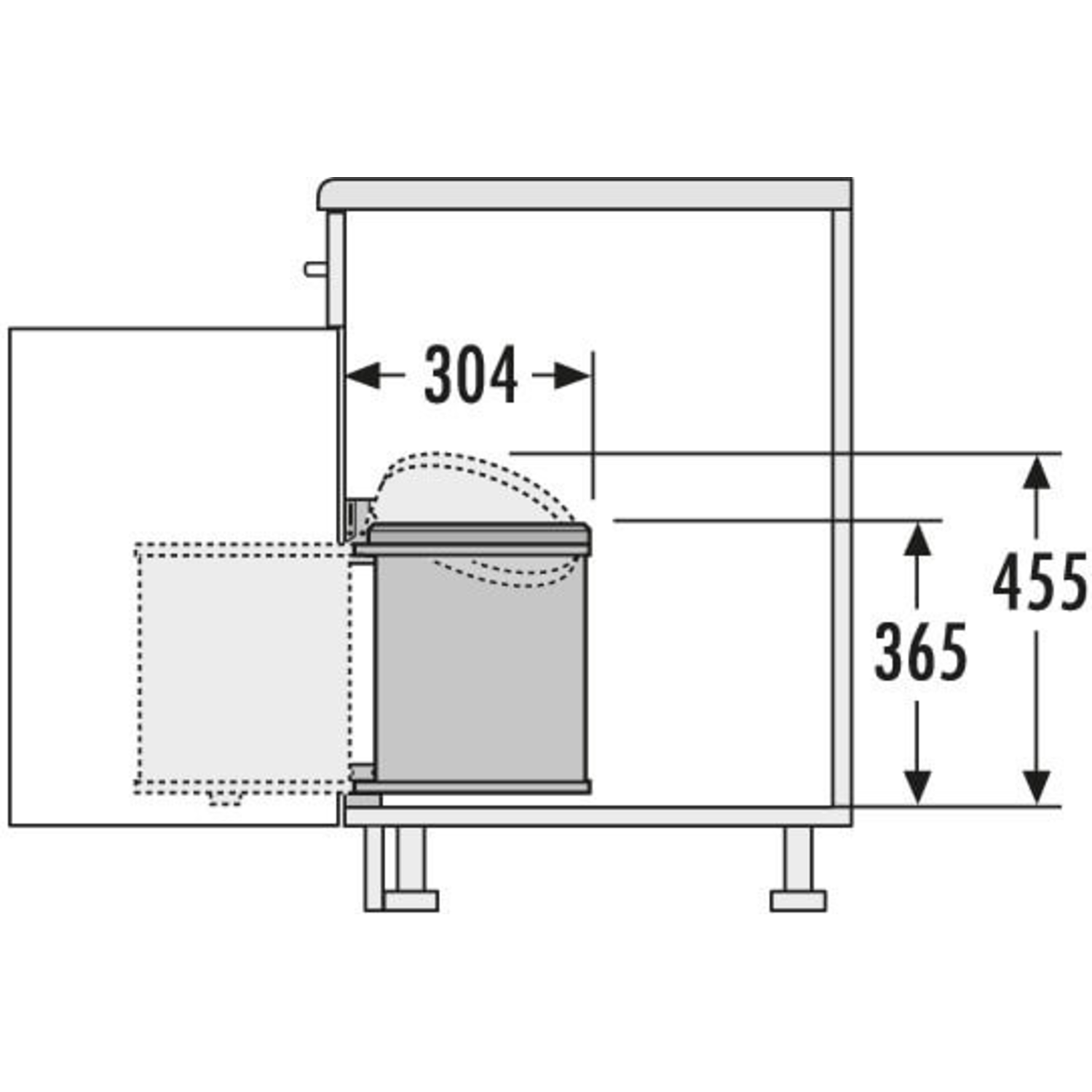 Poubelle hailo Mono inox/noir 15l 