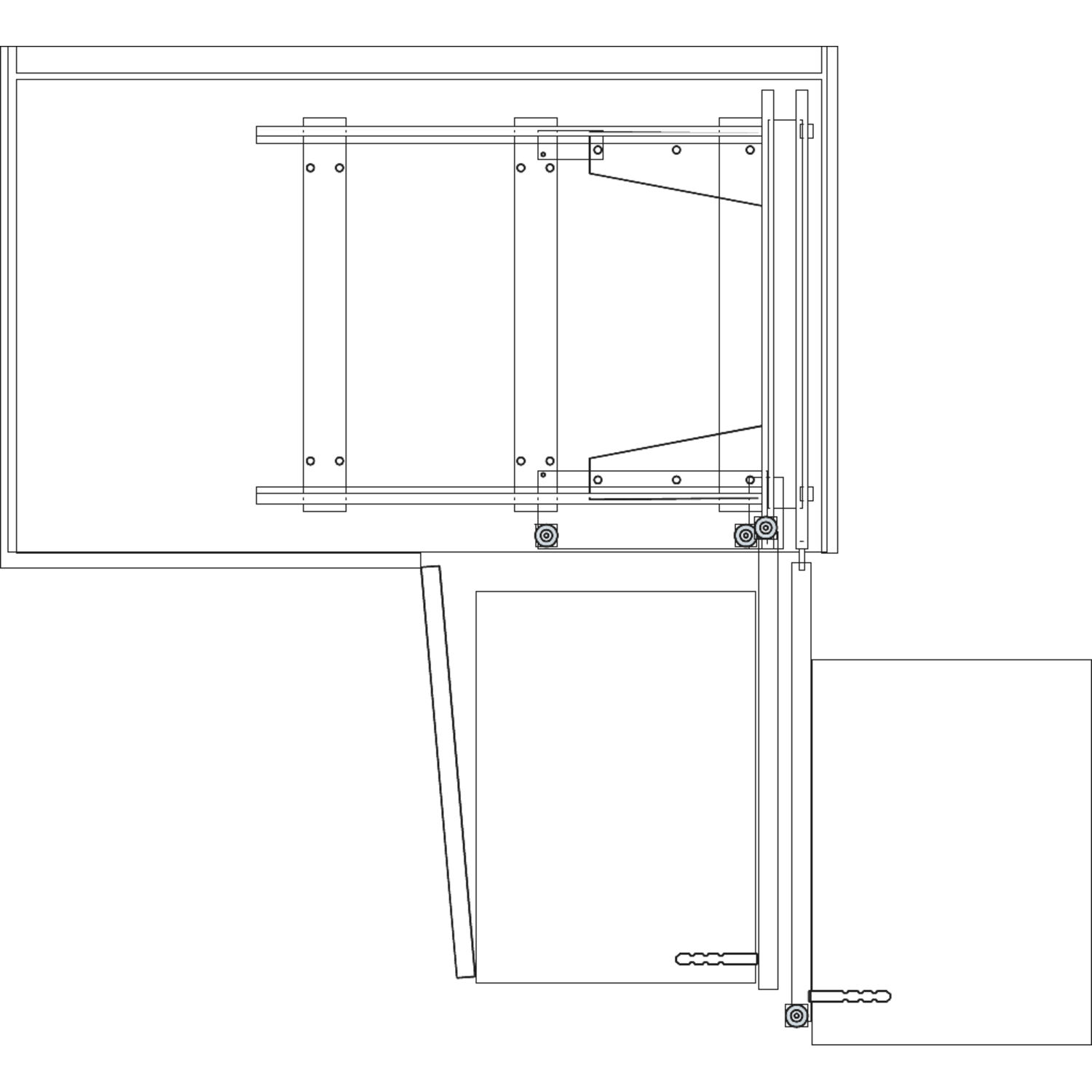 Rational corner b Soft Close 600mm re antraciet + 4 bakmanden antraciet