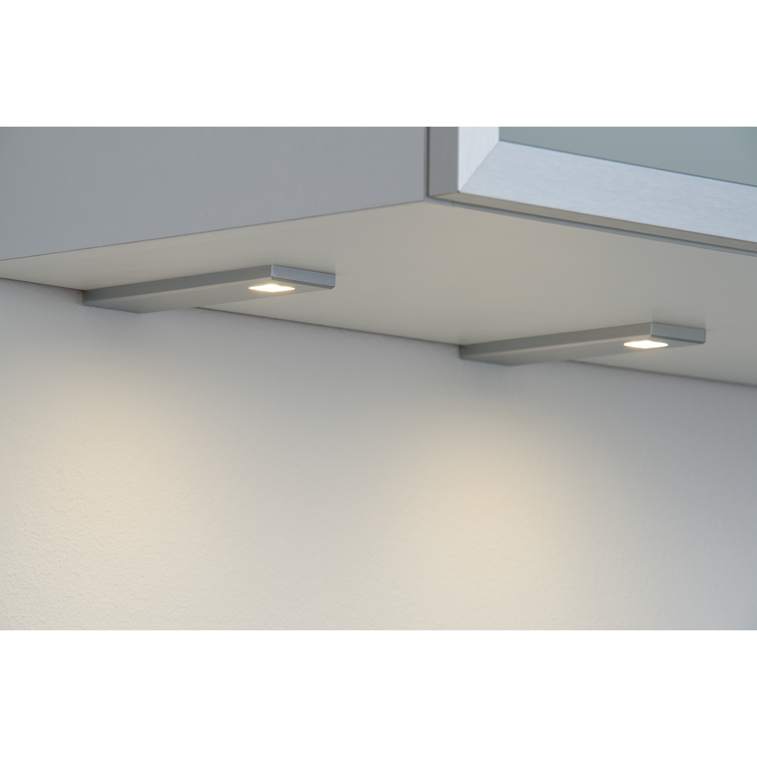 Set 2 d'lau Led rectang. sous-encastré 3W 3200K alu - touch 10w avec dimmertransfo