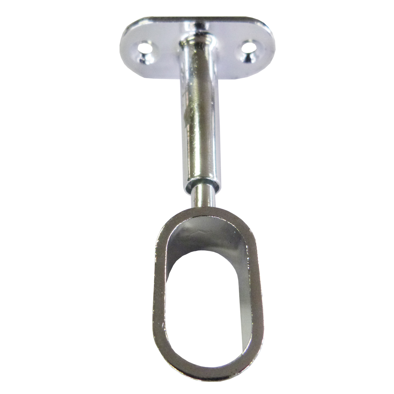 Support tube armoire reglable 85-110mm chrome  pour tube oval 30x15mm