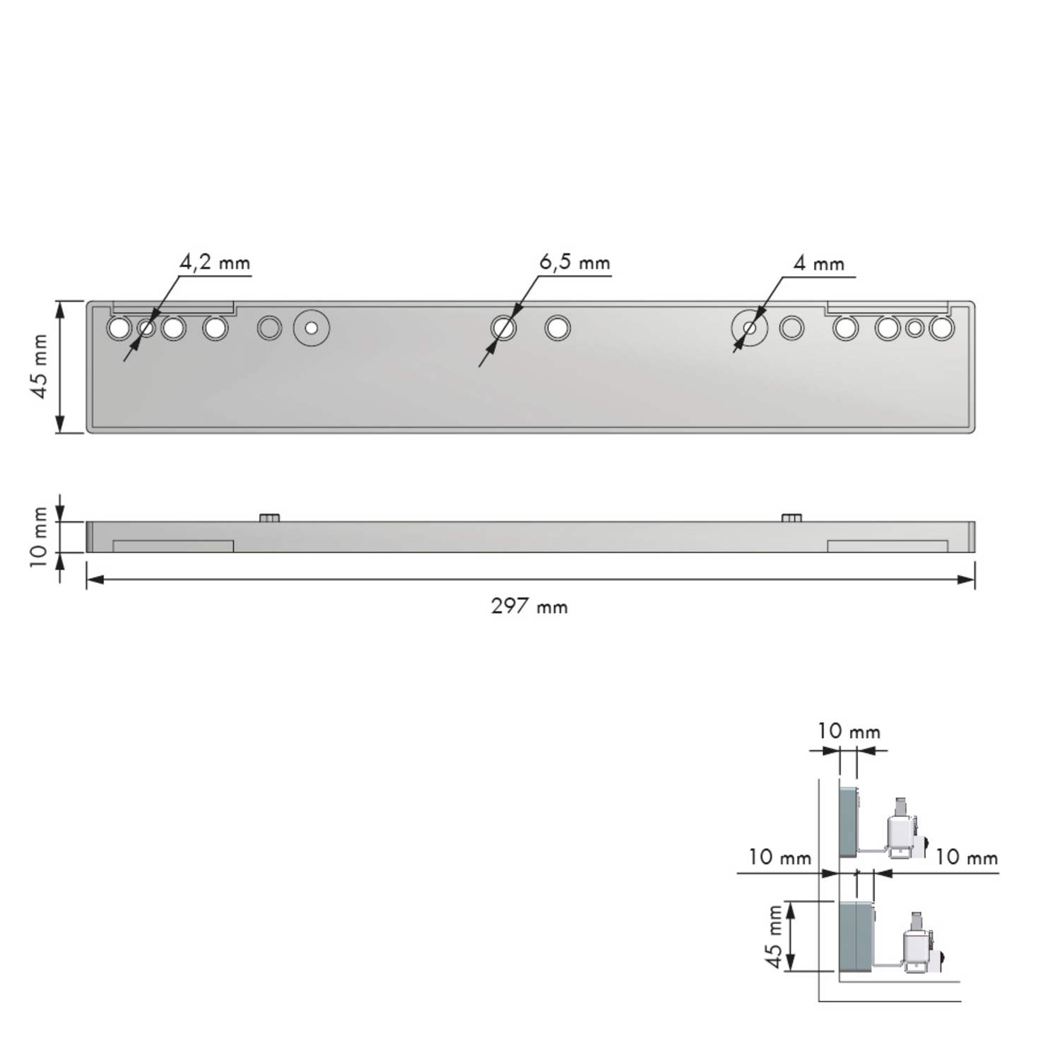 Amari afstandhouder 9,5mm voor quadro antraciet