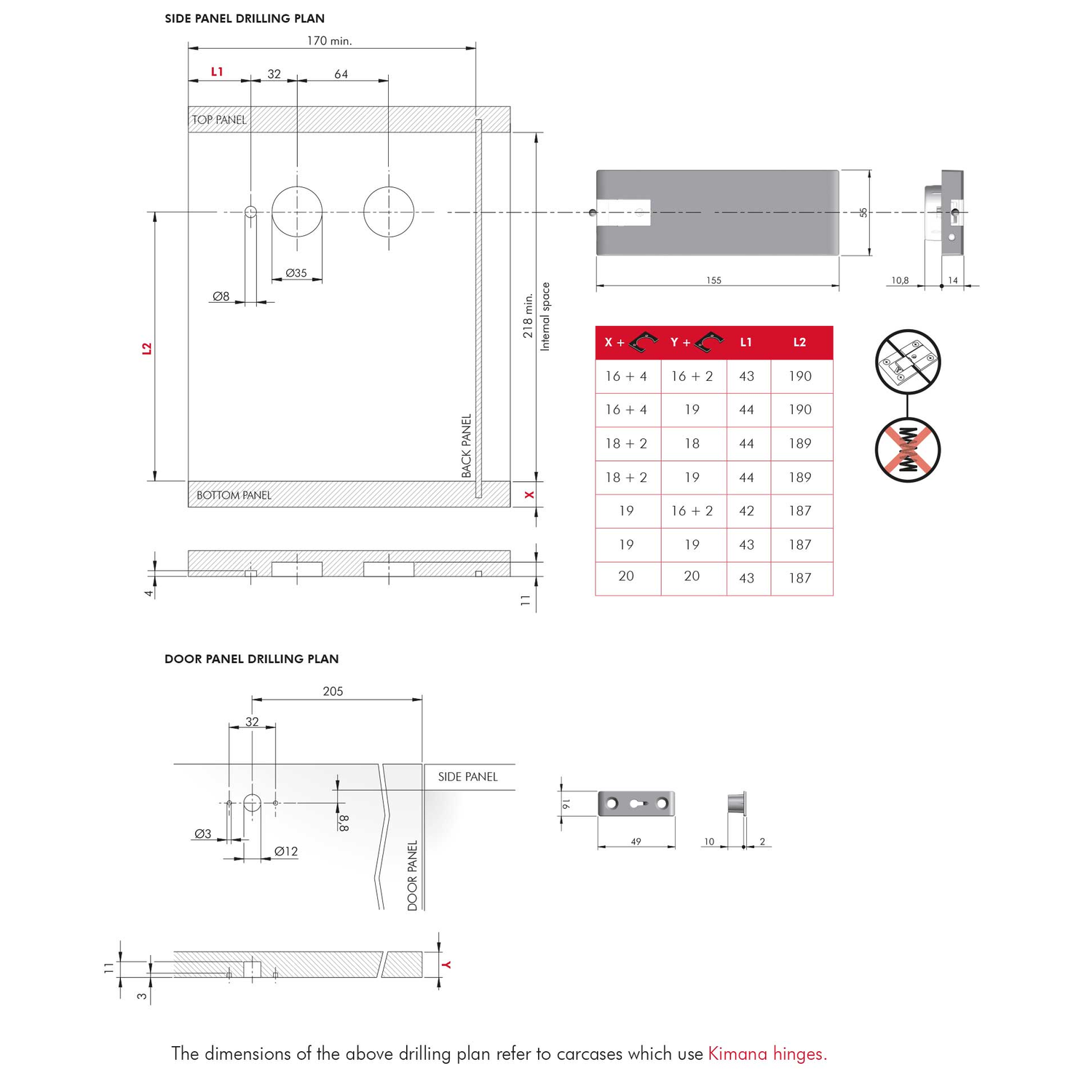 Link U262 compas d'abattant finition alu gris 