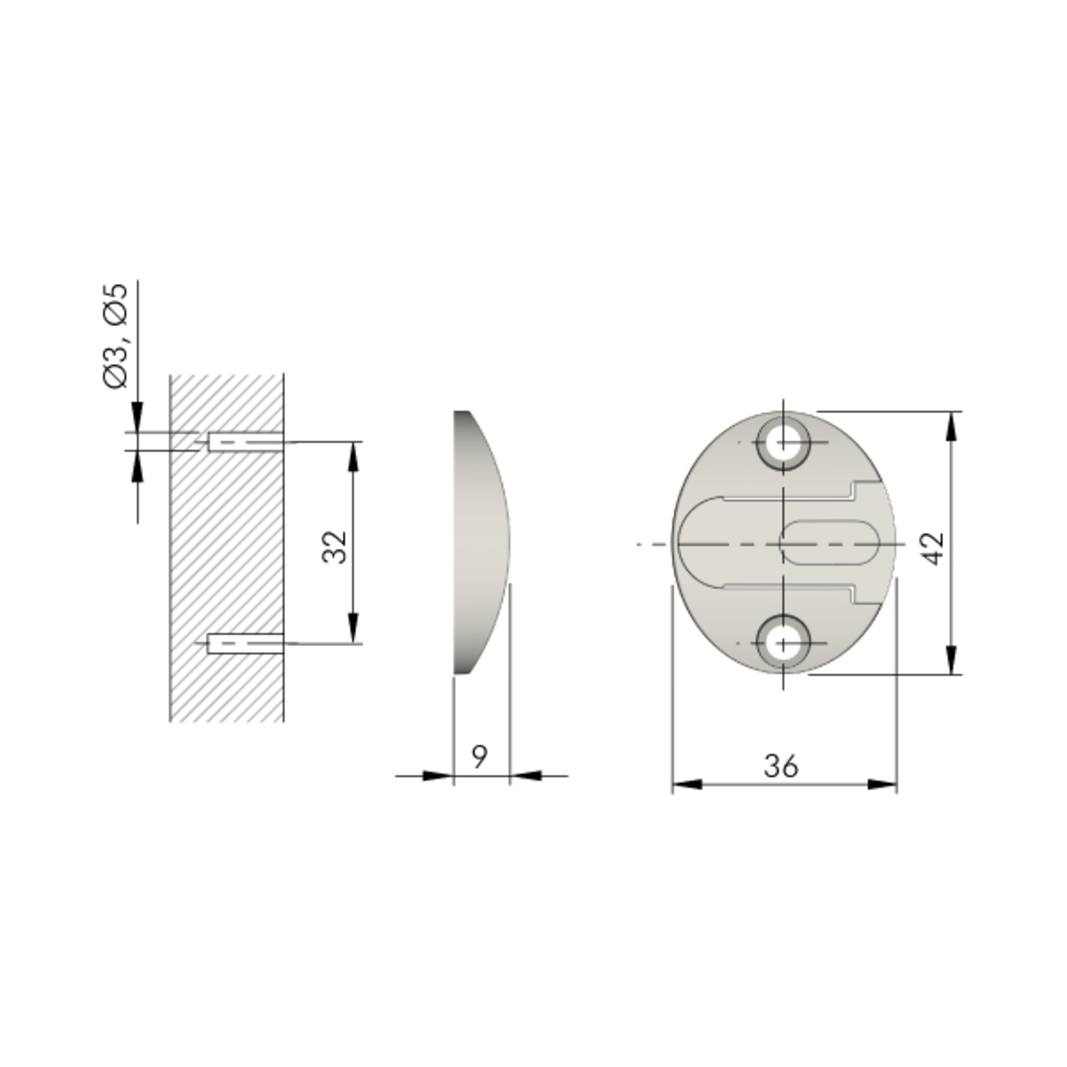 Fixation côté pour piston à gaz Kraby à visser 