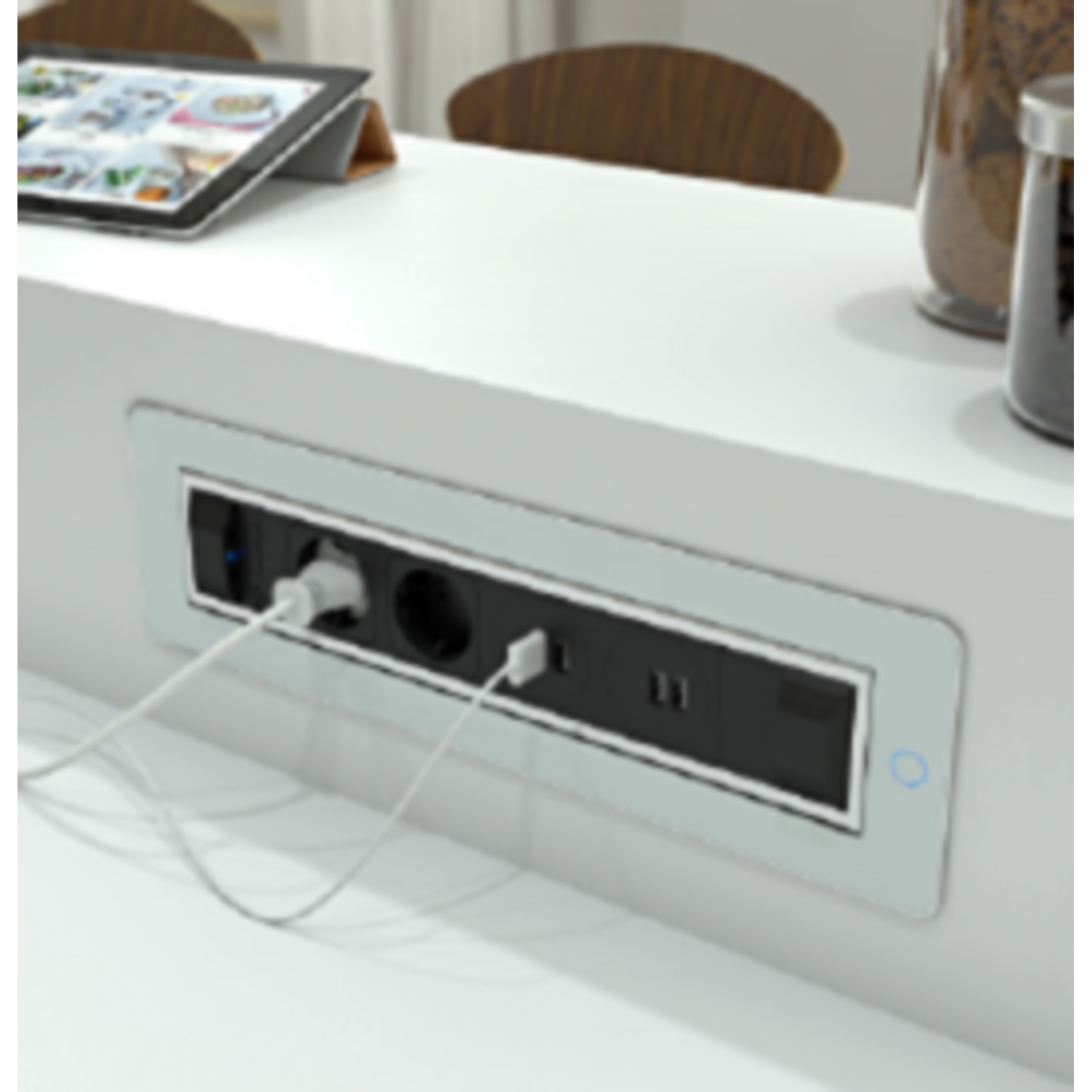 Versaturn nl-d-l zwart glas  3 st + 2 usbmet kabel met kabel 2000mm