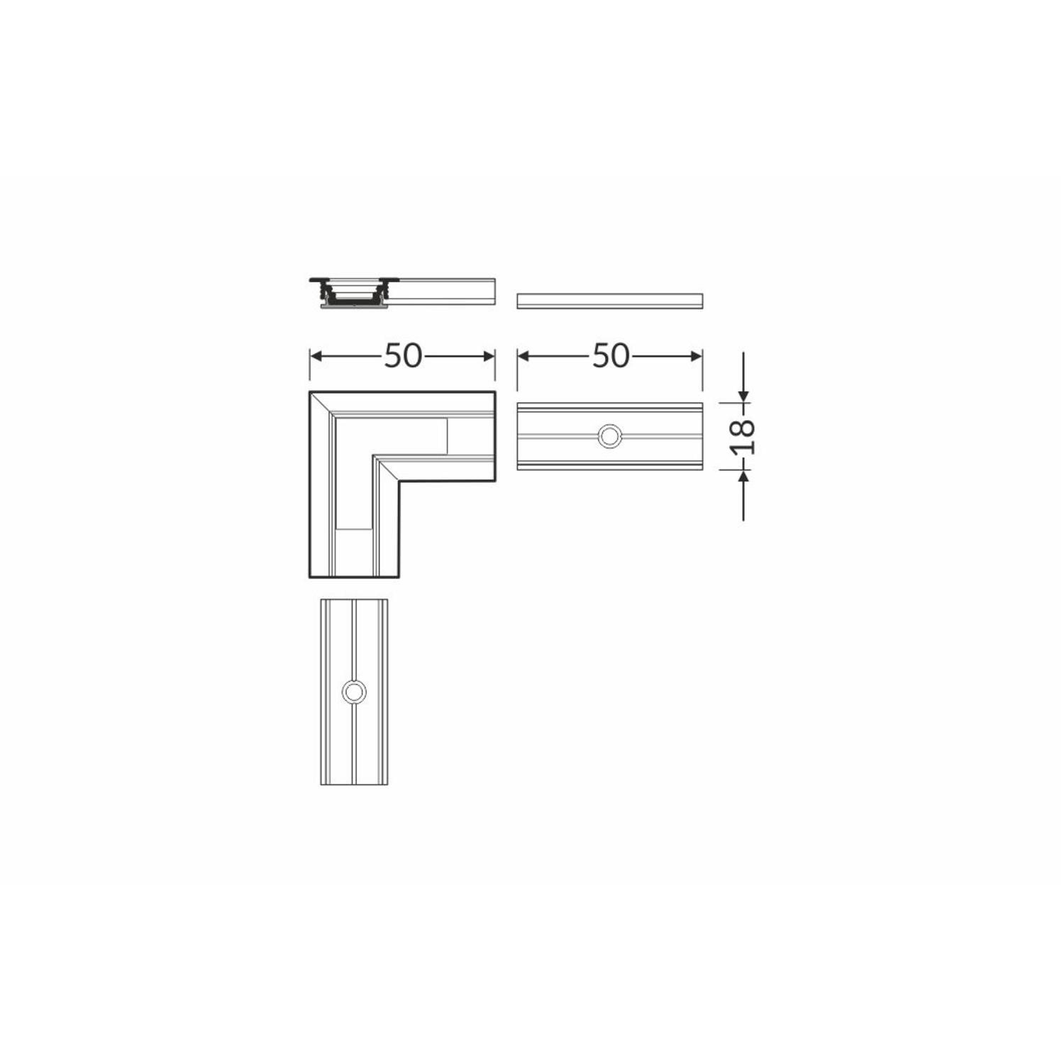 Led hoekprofiel 90° groove10 geanodiseerd