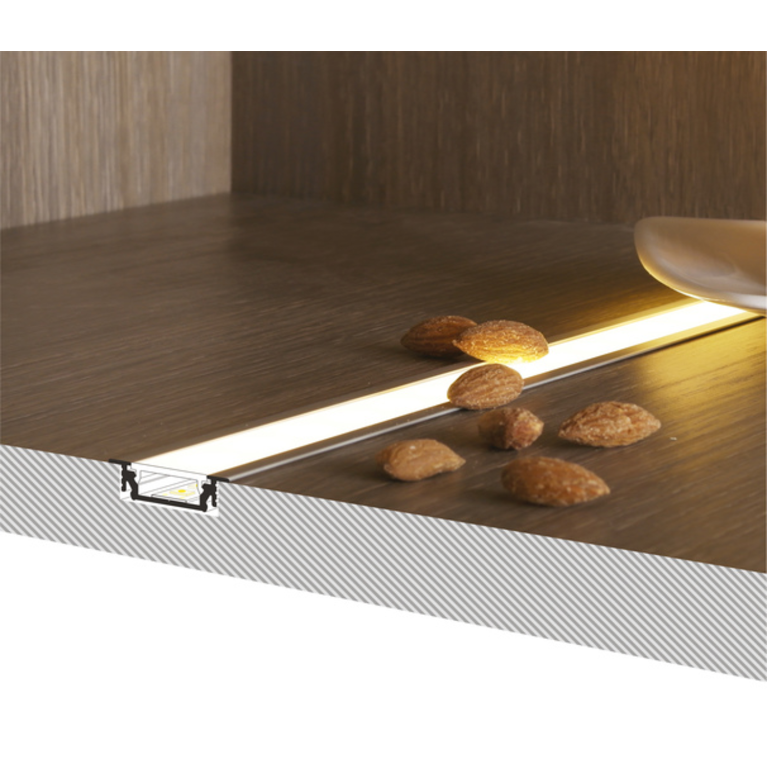 Led profiel groove10 c/u 2000 zwart geanodiseerd