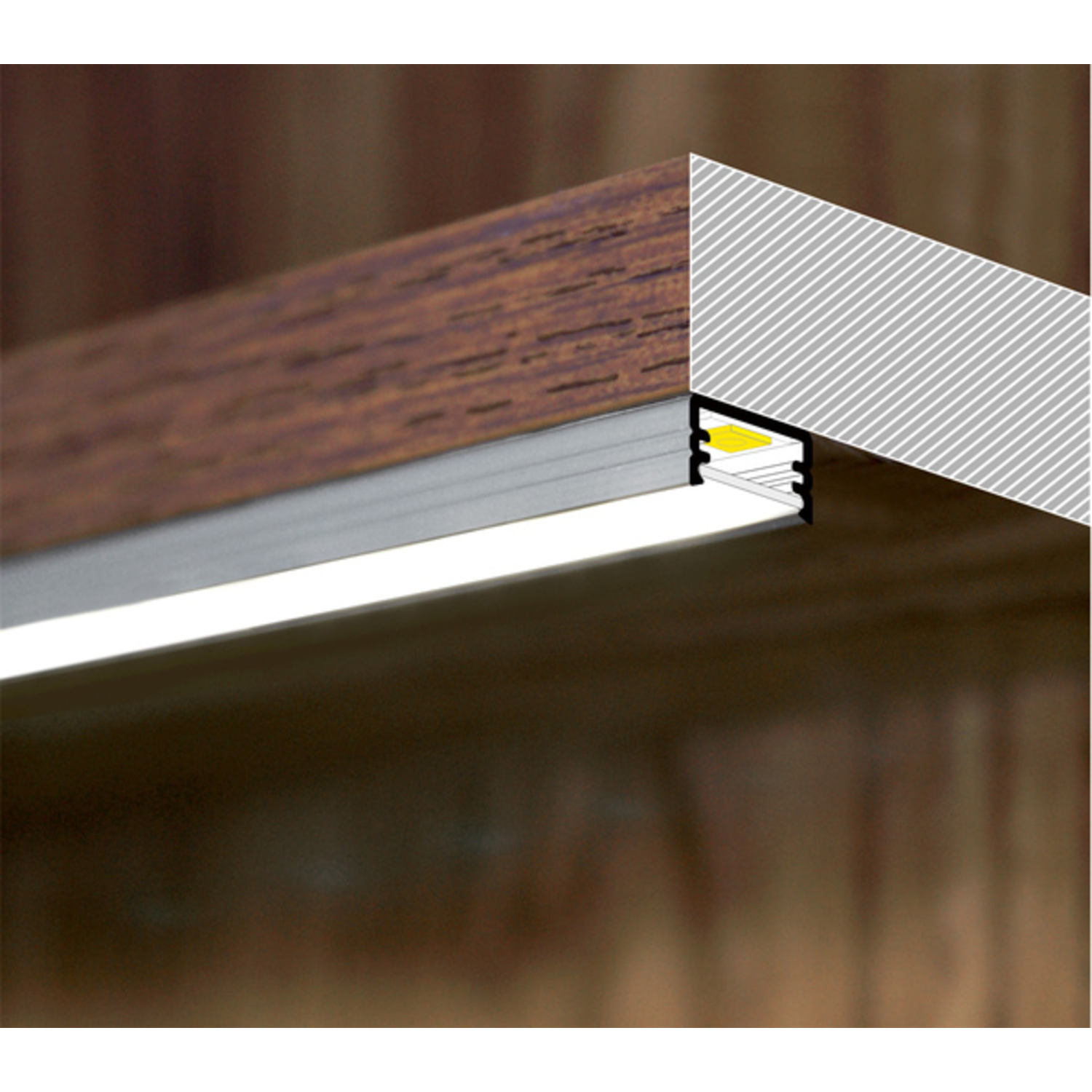 Profilé Led Slim8 ac2 Z 3000 noir anodisé 