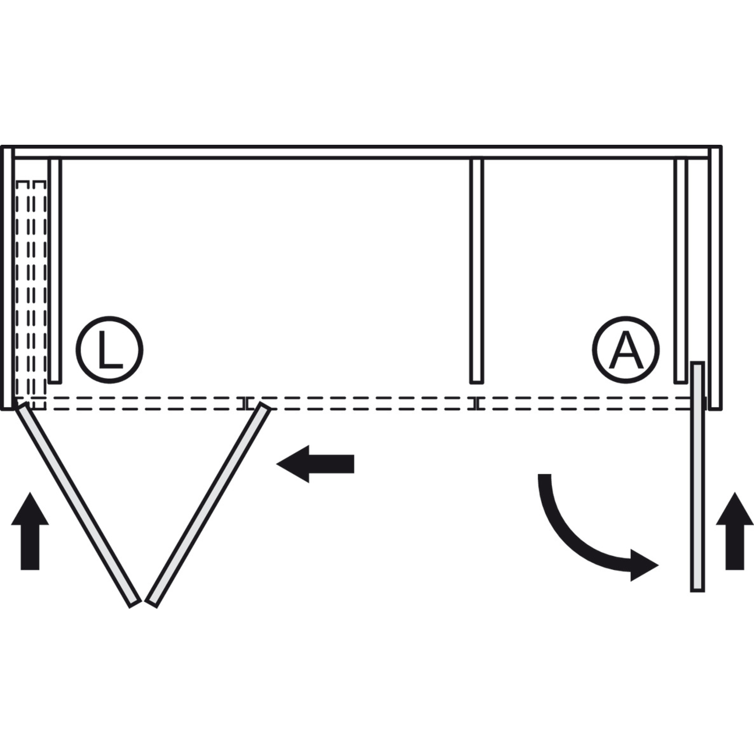 Hawa Folding Concepta 3 portes noir gauche 3ième porte a commander en supplement