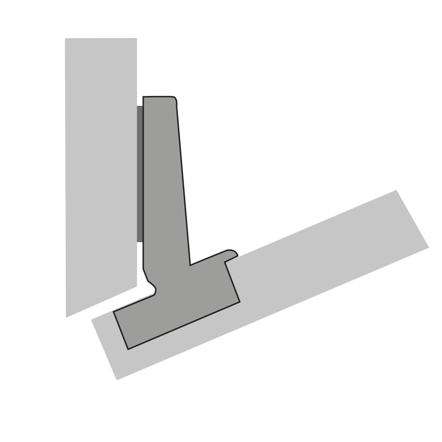 Charnière d’angle Intermat W-30 (Intermat 9944 W-30), en applique, Angle d'ouverture  125°, TH-schéma de perçage 52 x 5,5 mm, à visser (-)