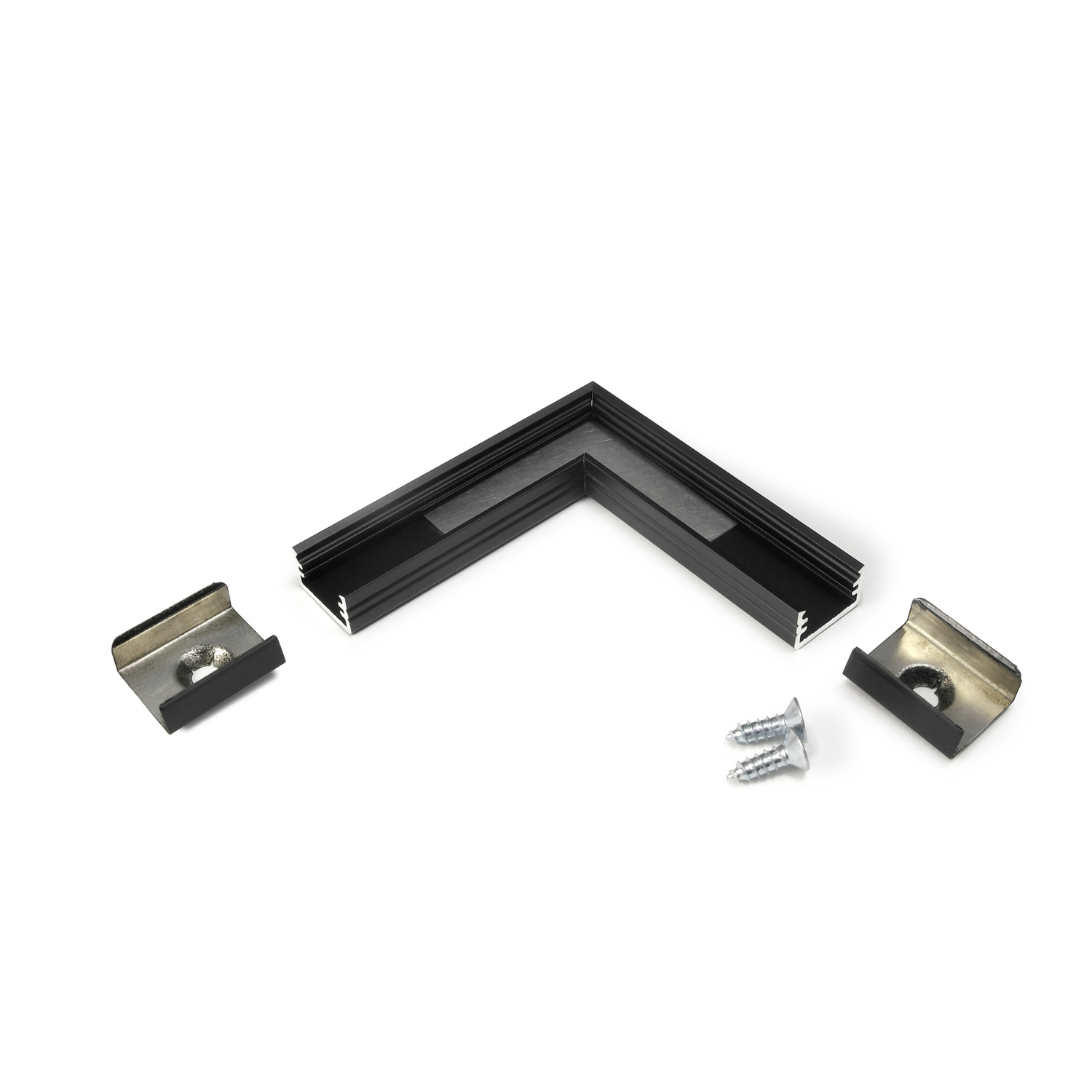 Led profilé d'angle 90° sliM8 noir anodisé 