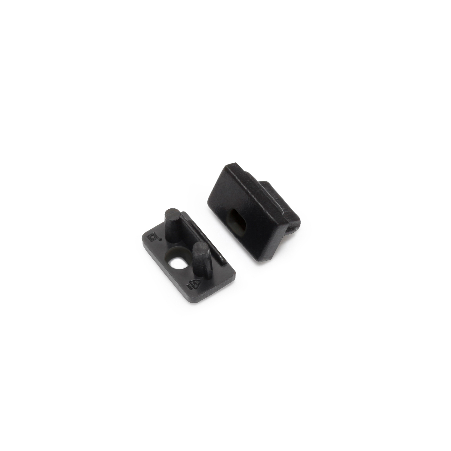Embout profilé Led sliM8 noir avec trou 