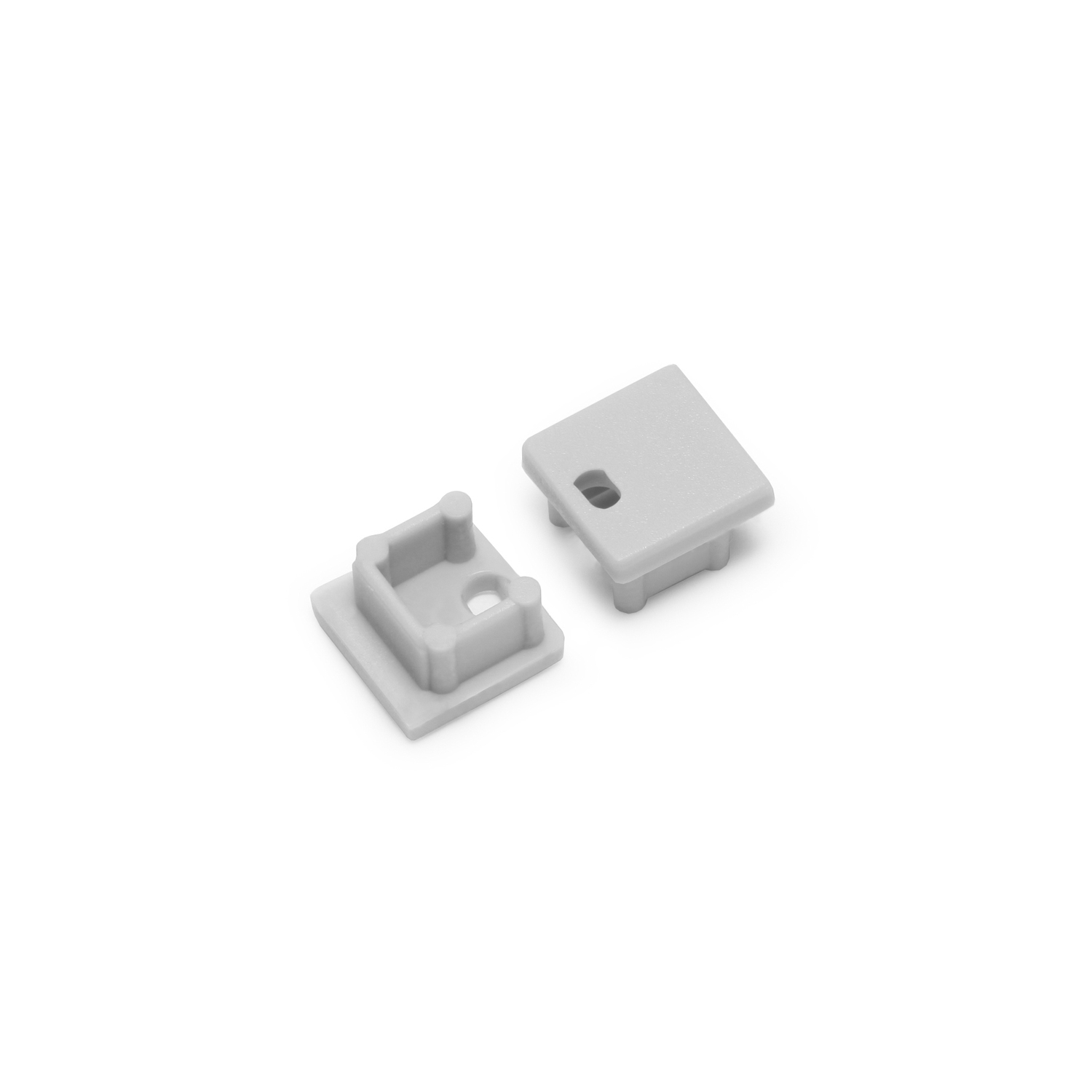 Embout profilé led Smart10 gris avec trou 