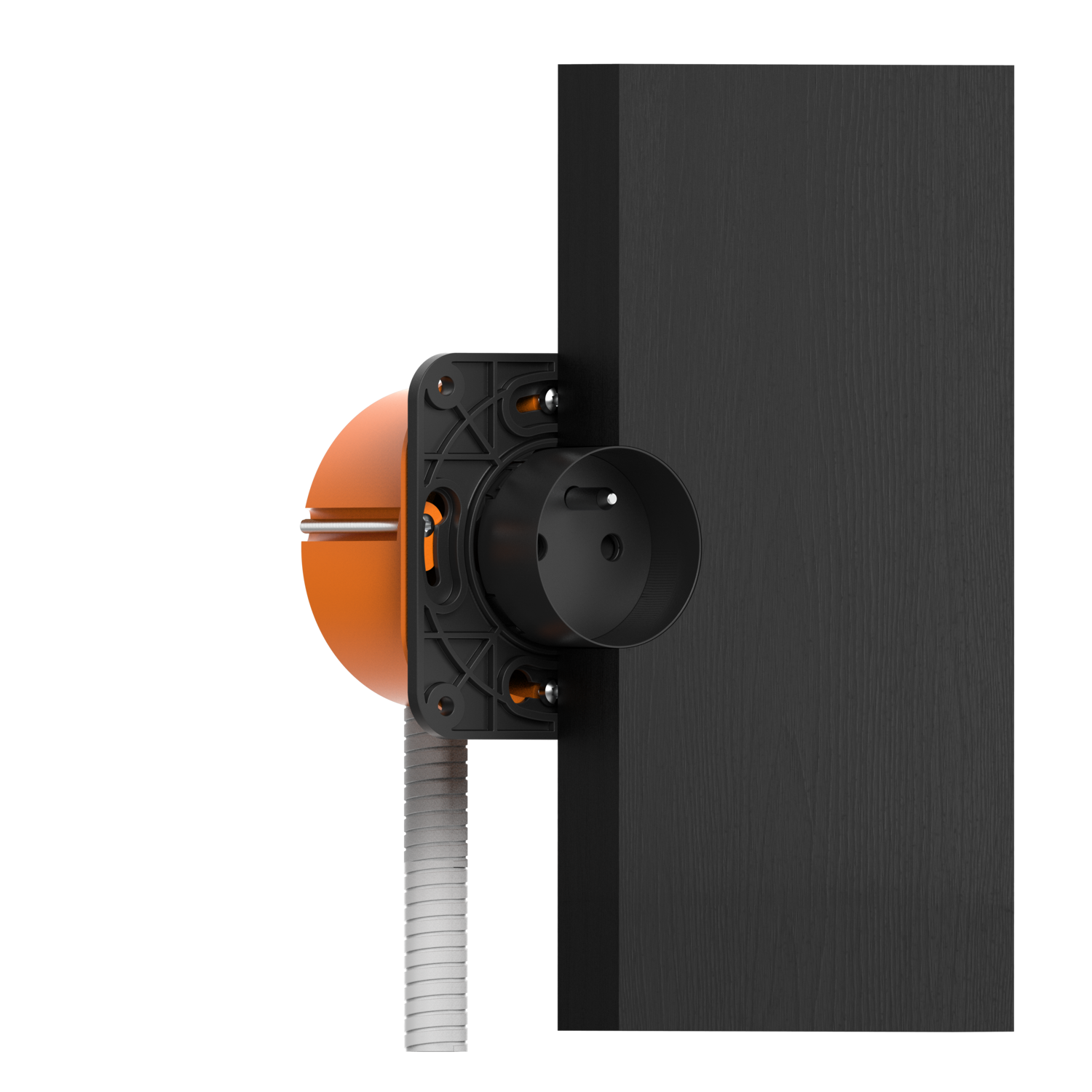 Rond 3.0 - Backfit stopcontact type F - randaarding zwart