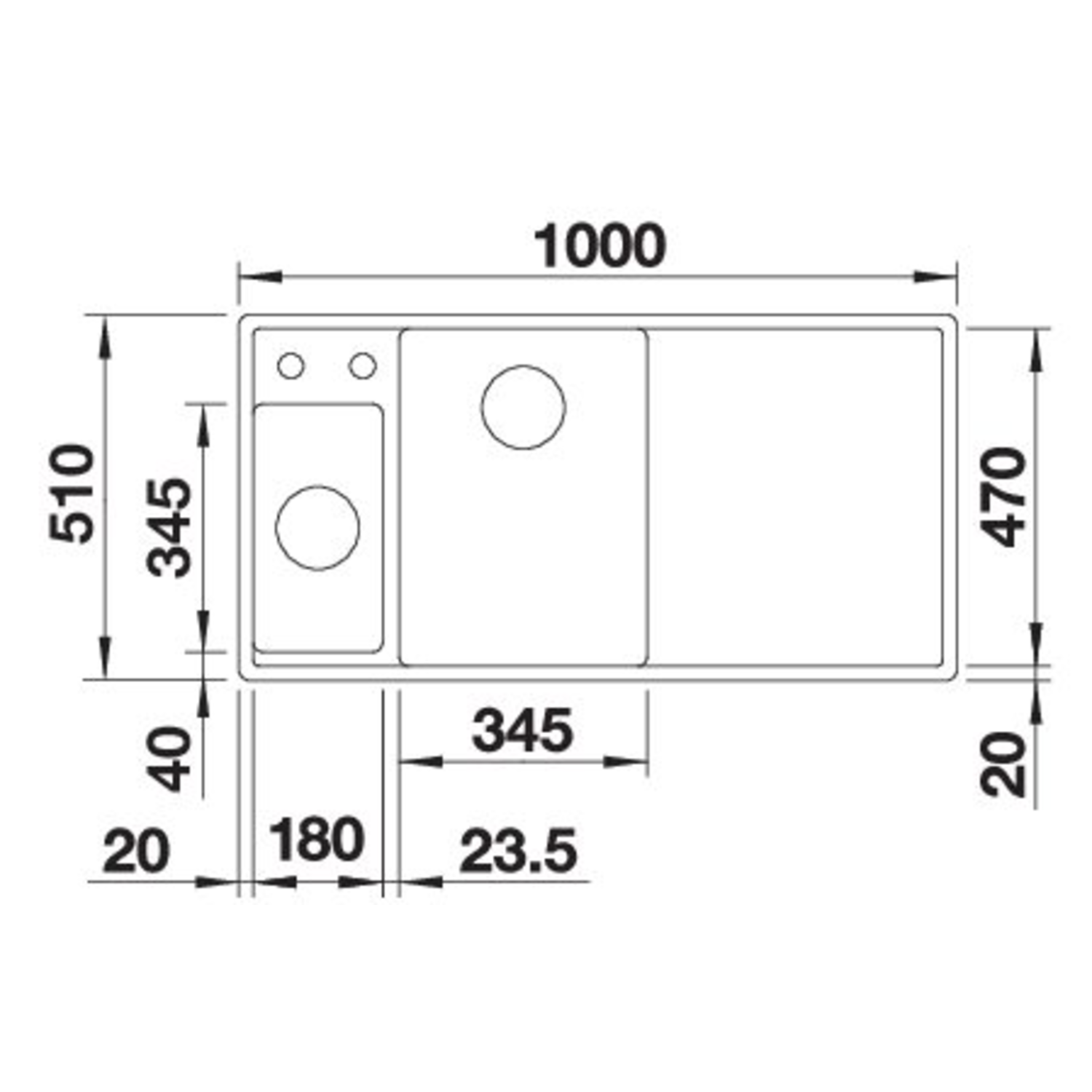 Blanco Axia III 6 S links tartufo automatische bediening