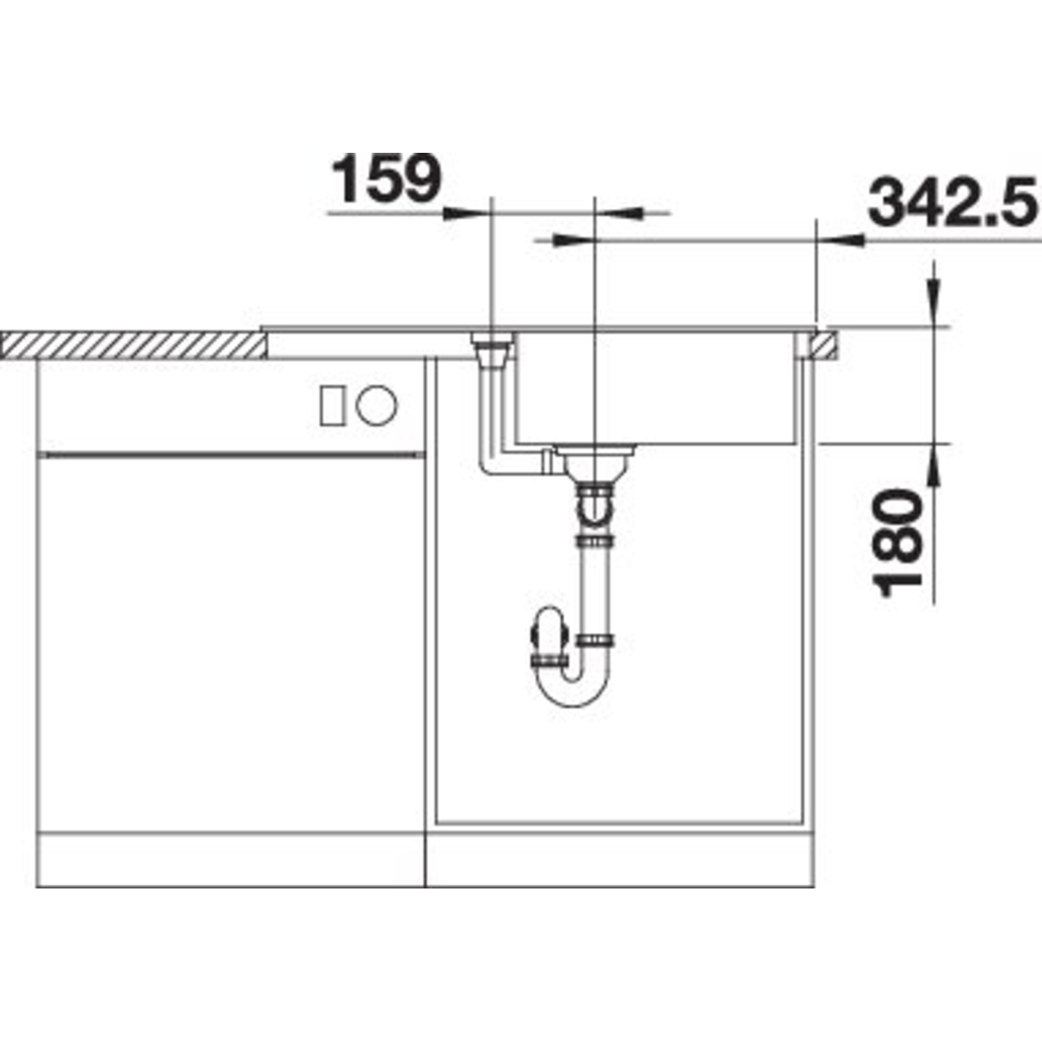 Spoeltafel Favum XL 6 S Silgranit cafe manueel
