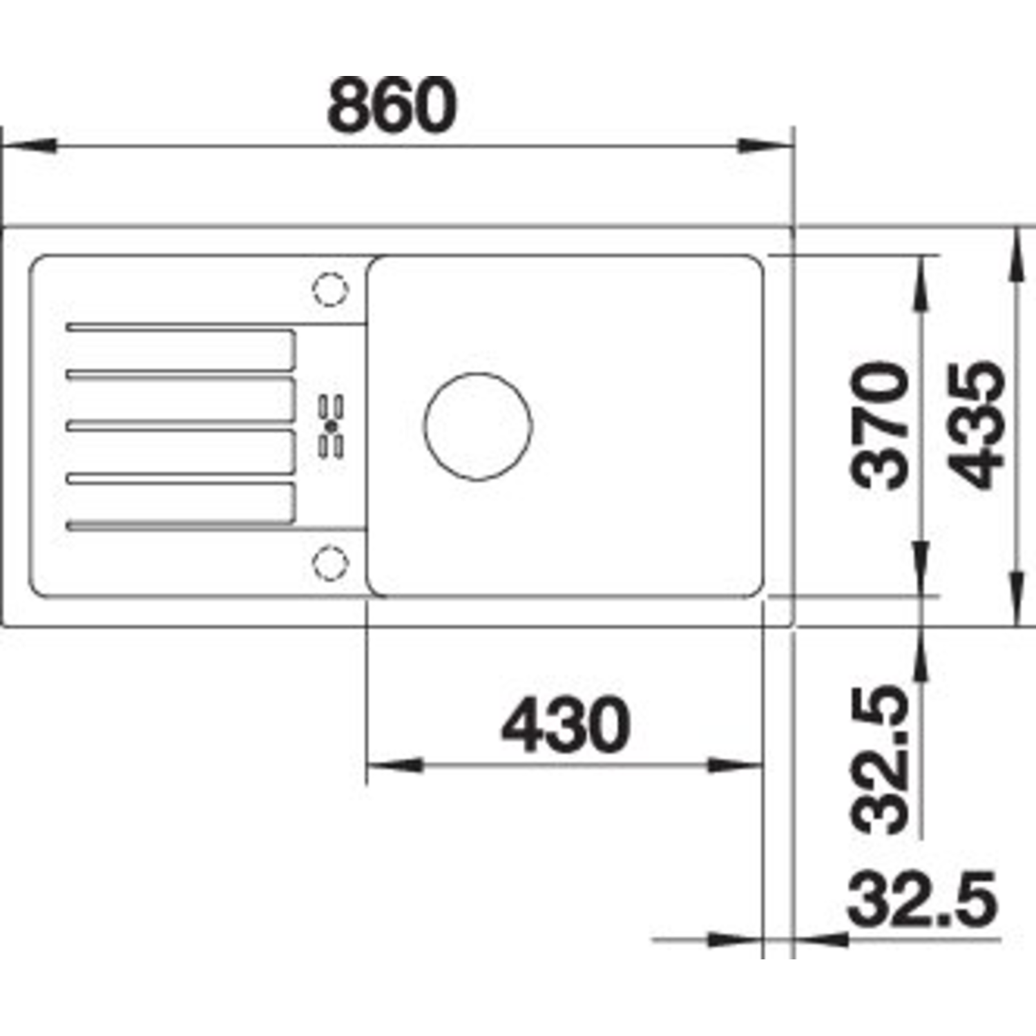 Spoeltafel Favum XL 6 S Silgranit cafe manueel