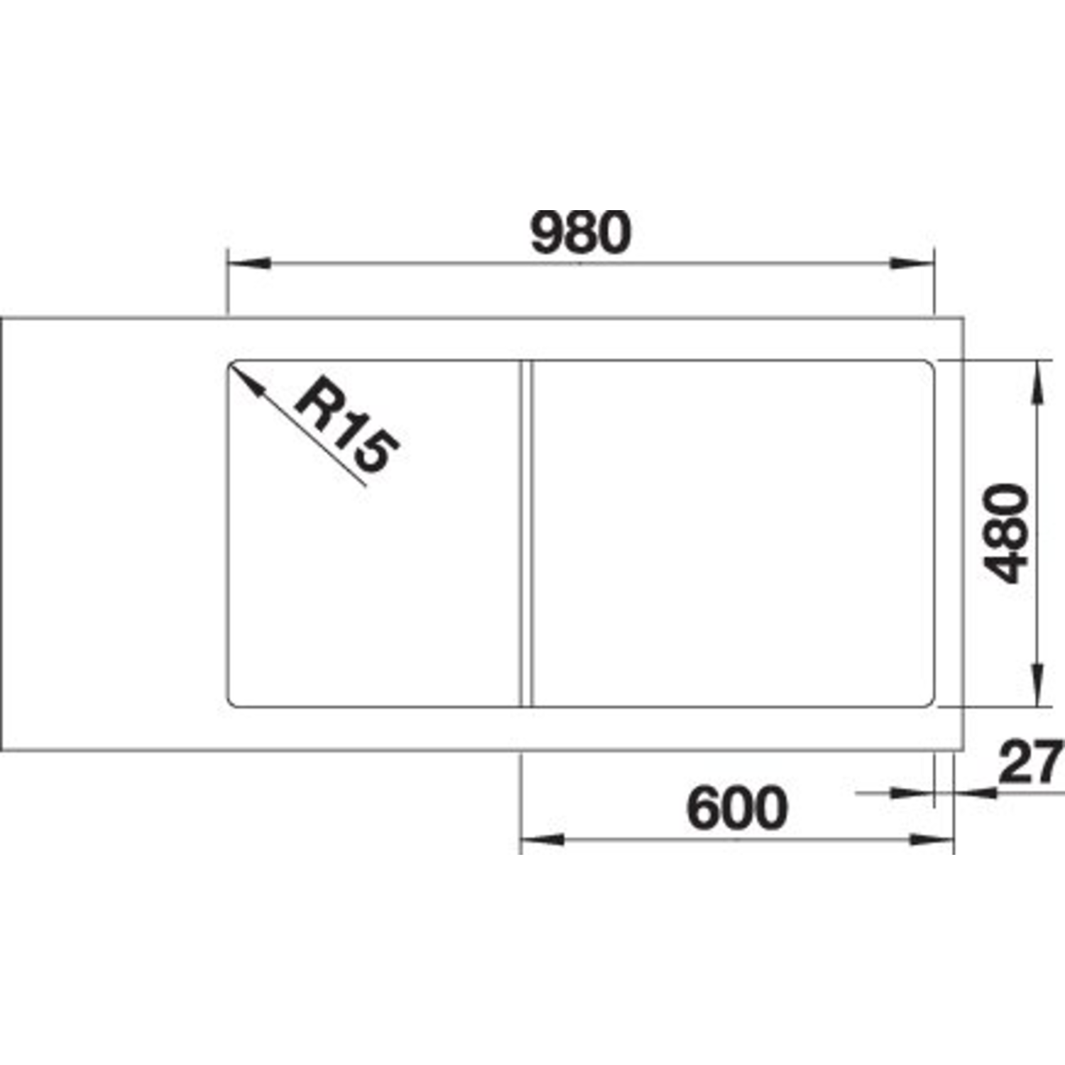 Blanco spoeltafel lemis xl 6 s-if auto