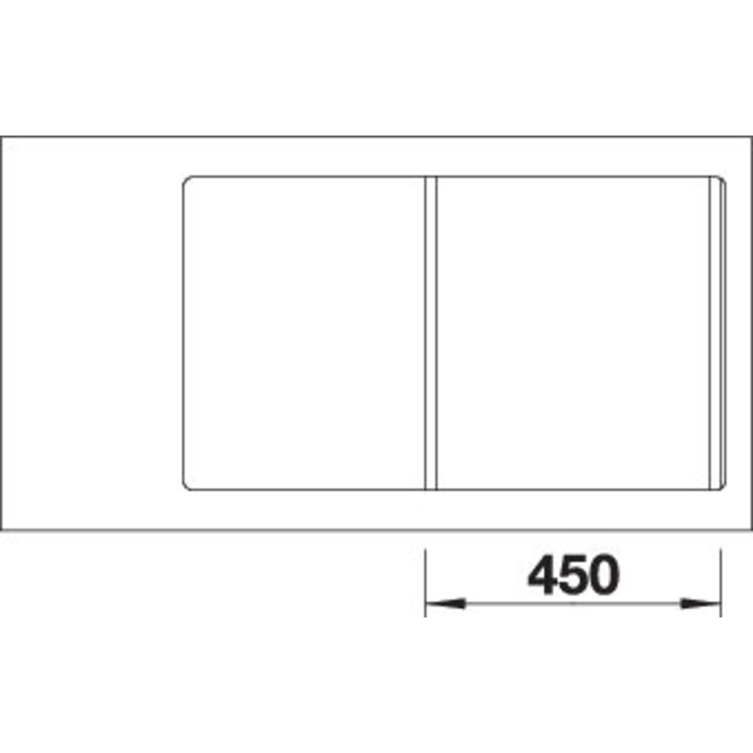 Blanco Zenar 45 S-F links rock grey automatische bediening