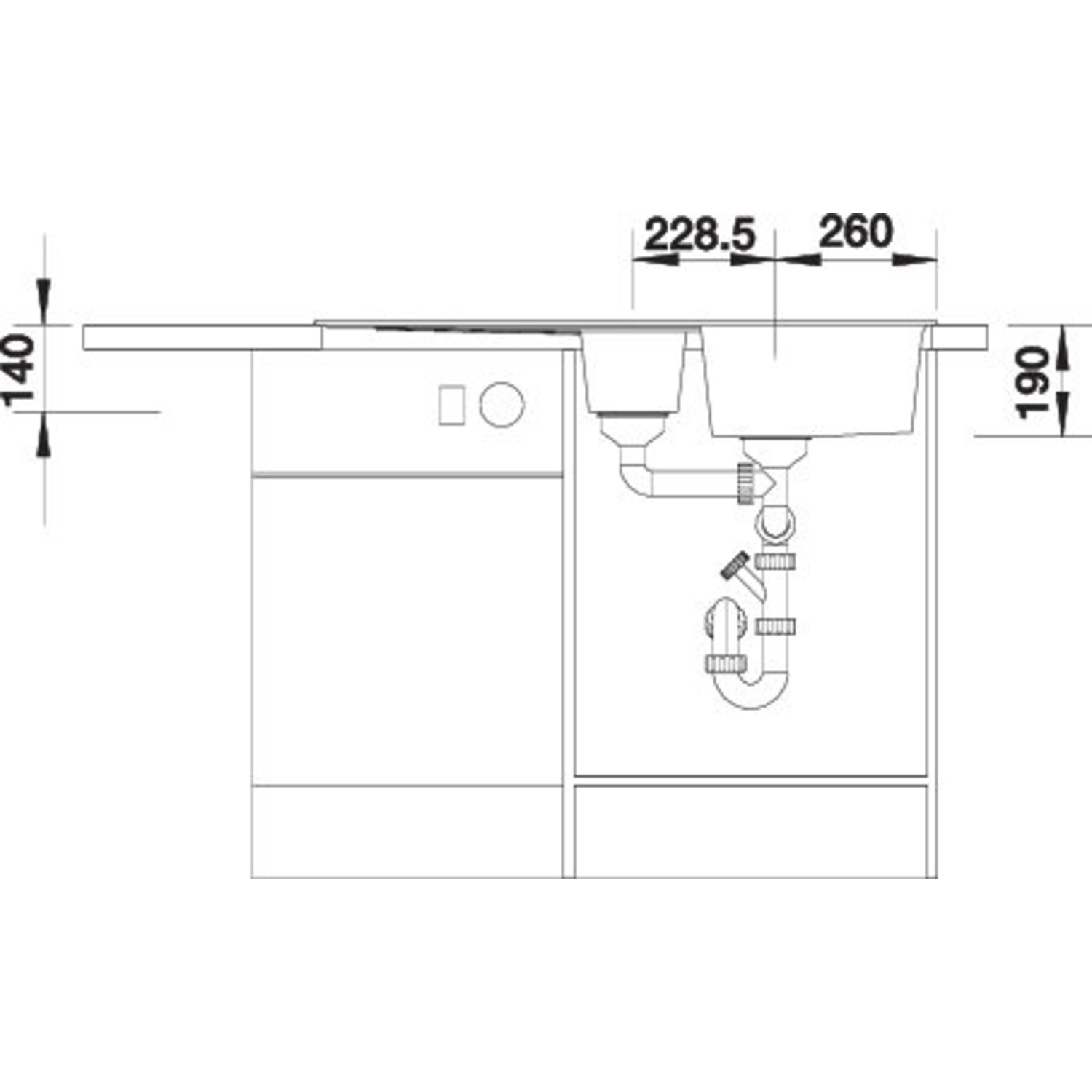 Blanco Zia 6S Silgranit zwart auto