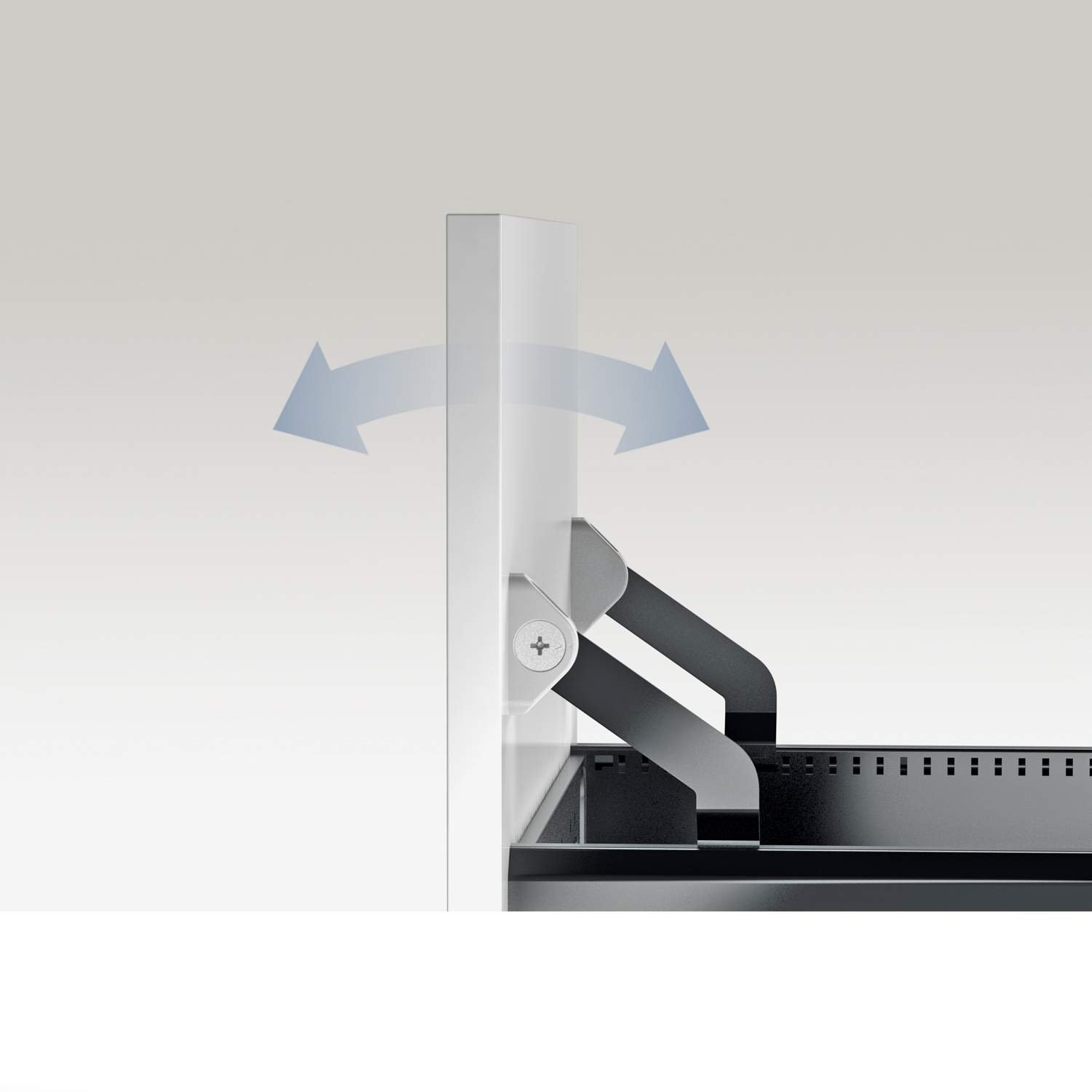 Kit de caisson avec coulisses à sortie totale et super extension, Profondeur d'installation (mini) 530 mm, aspect aluminium