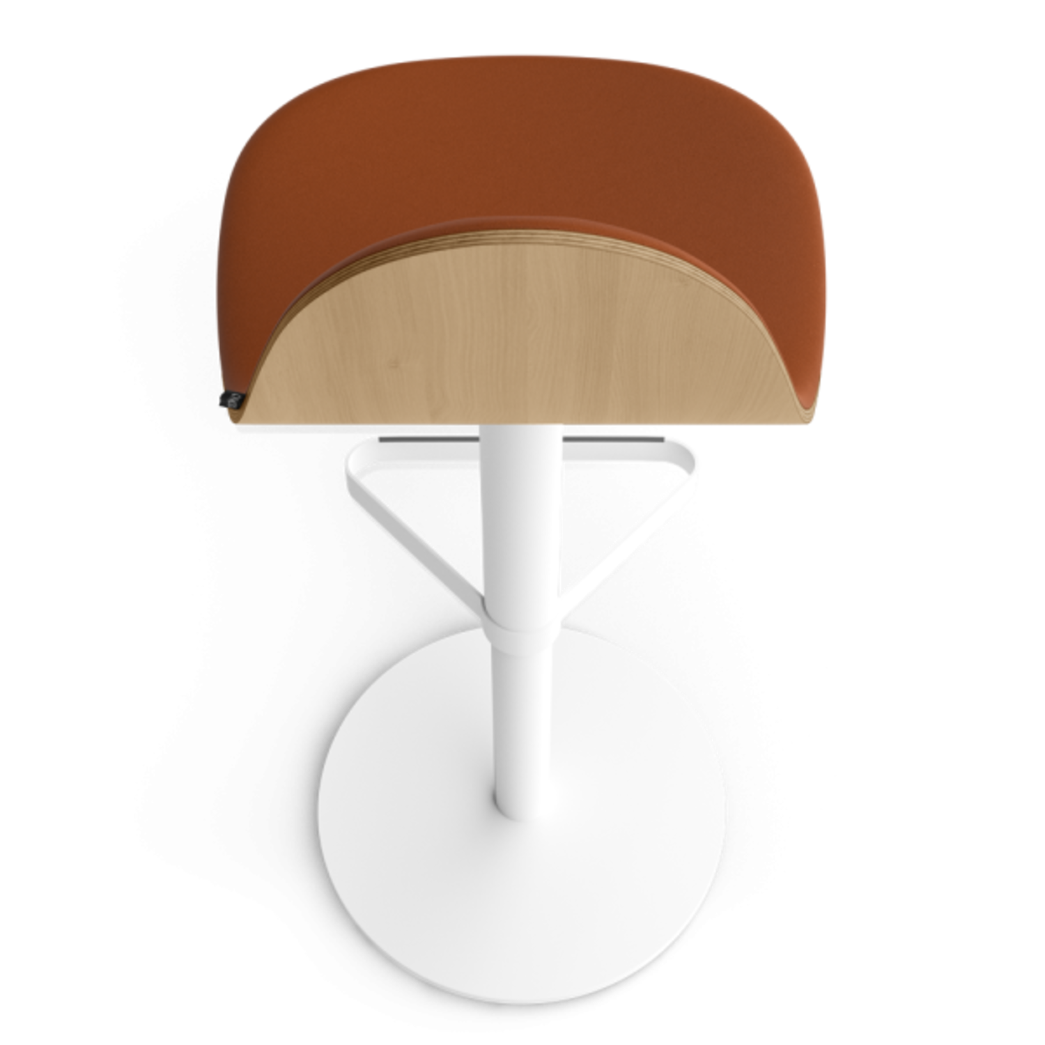 Tabu regelbare kruk rond wit/bekleed mystic taupe