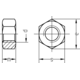 Ecrou hexagonal DIN 934 M8 brut 