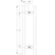 Paar vierkante deurgrepen, voor 6/12 mm glas, B15 H15 L200, aluminium met geborsteld rvs effect