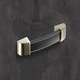 Greep Agliano, boorafstand 128, L 142 mm, B 25 mm, H 17 mm, Donkerbruin leer / roestvrij staal finish geborsteld