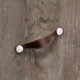 Greep Gela, boorafstand 128, L 150 mm, B 26 mm, H 3 mm, donkerbruin leer